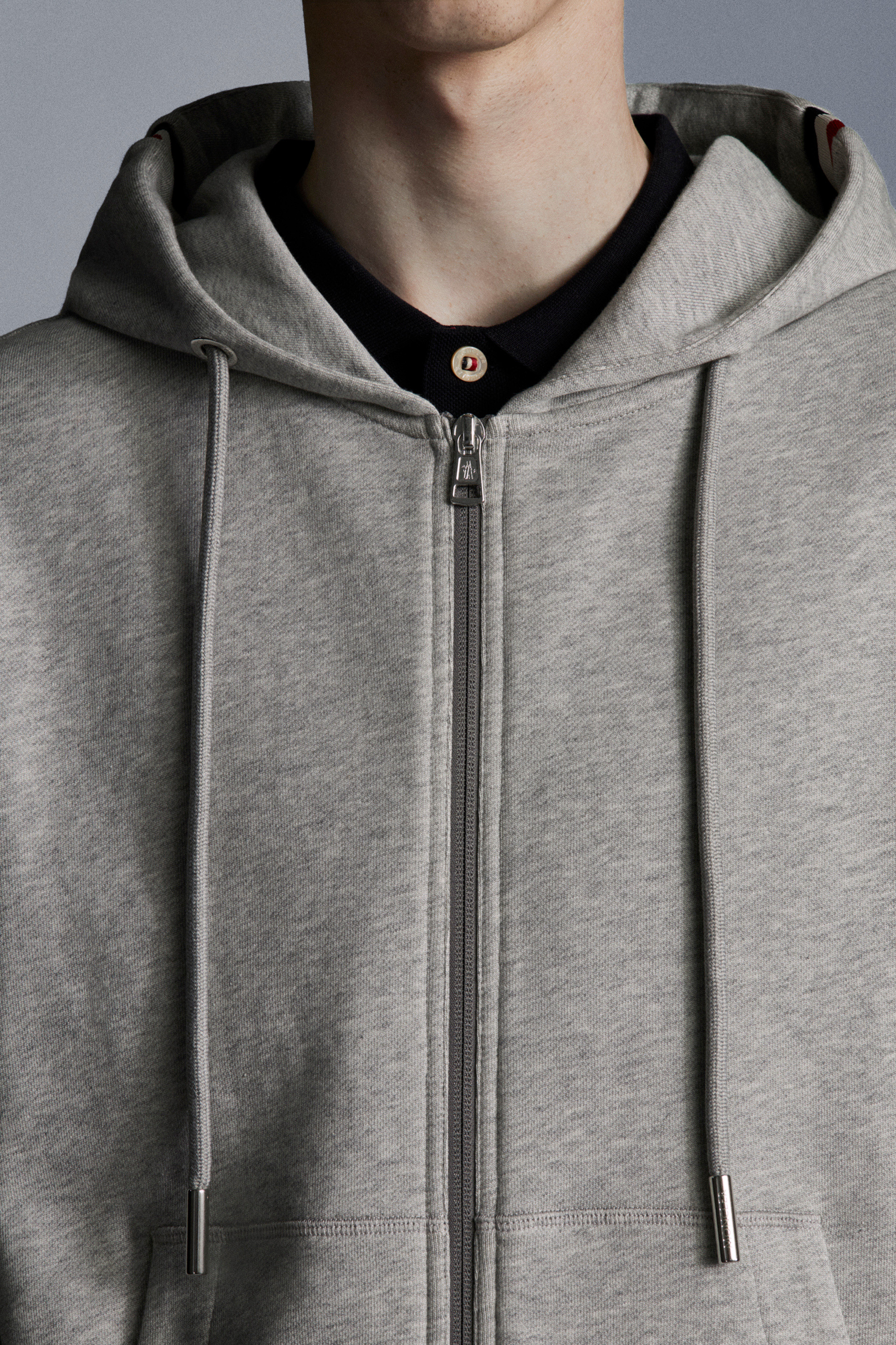 Melange Light Grey Sweatshirt With Hood Cardigans For Cut Sewn Moncler Sk