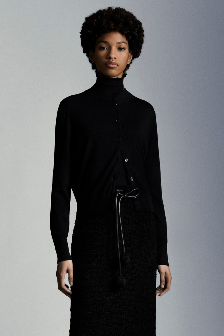 Long black cashmere cardigan Clearance