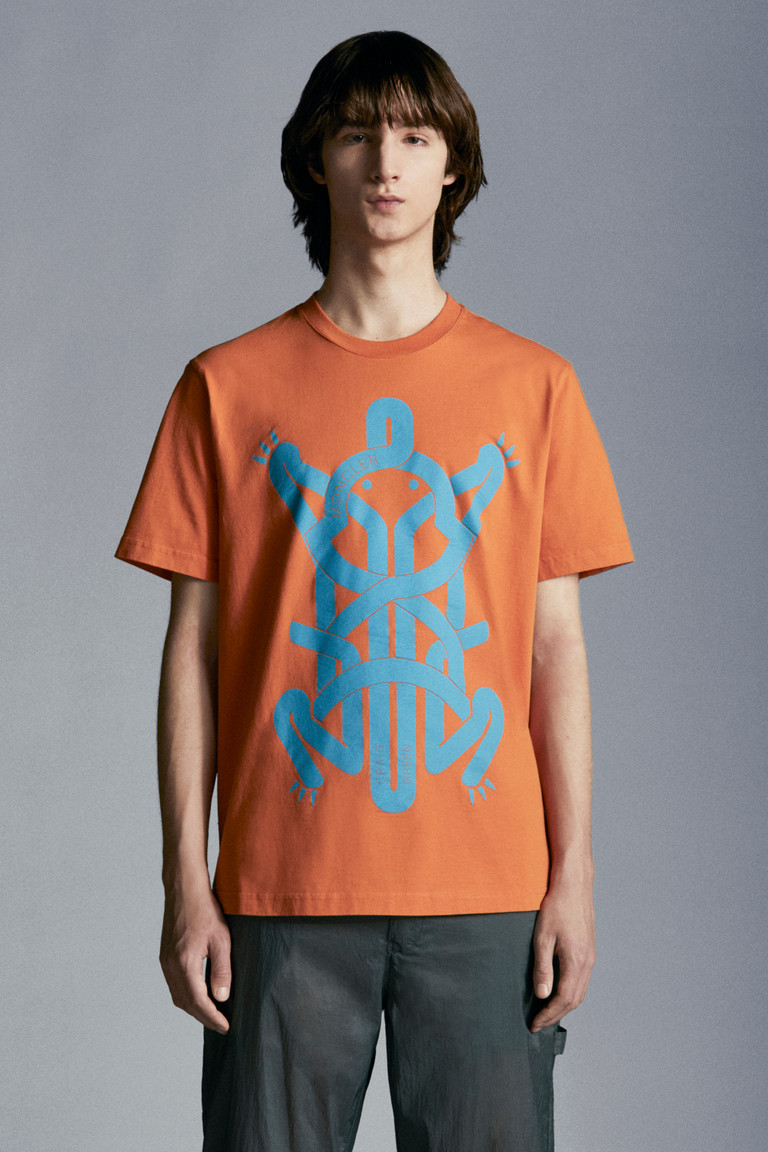 moncler orange t shirt