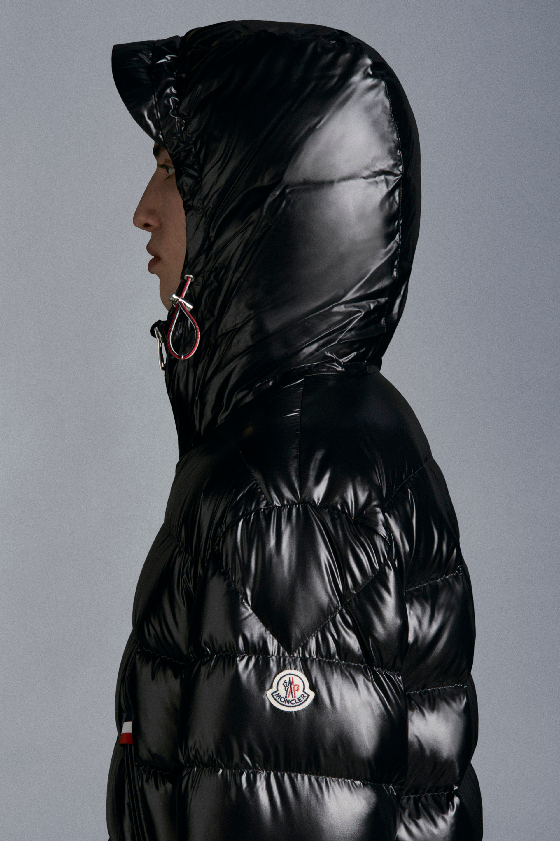 black moncler bubble jacket