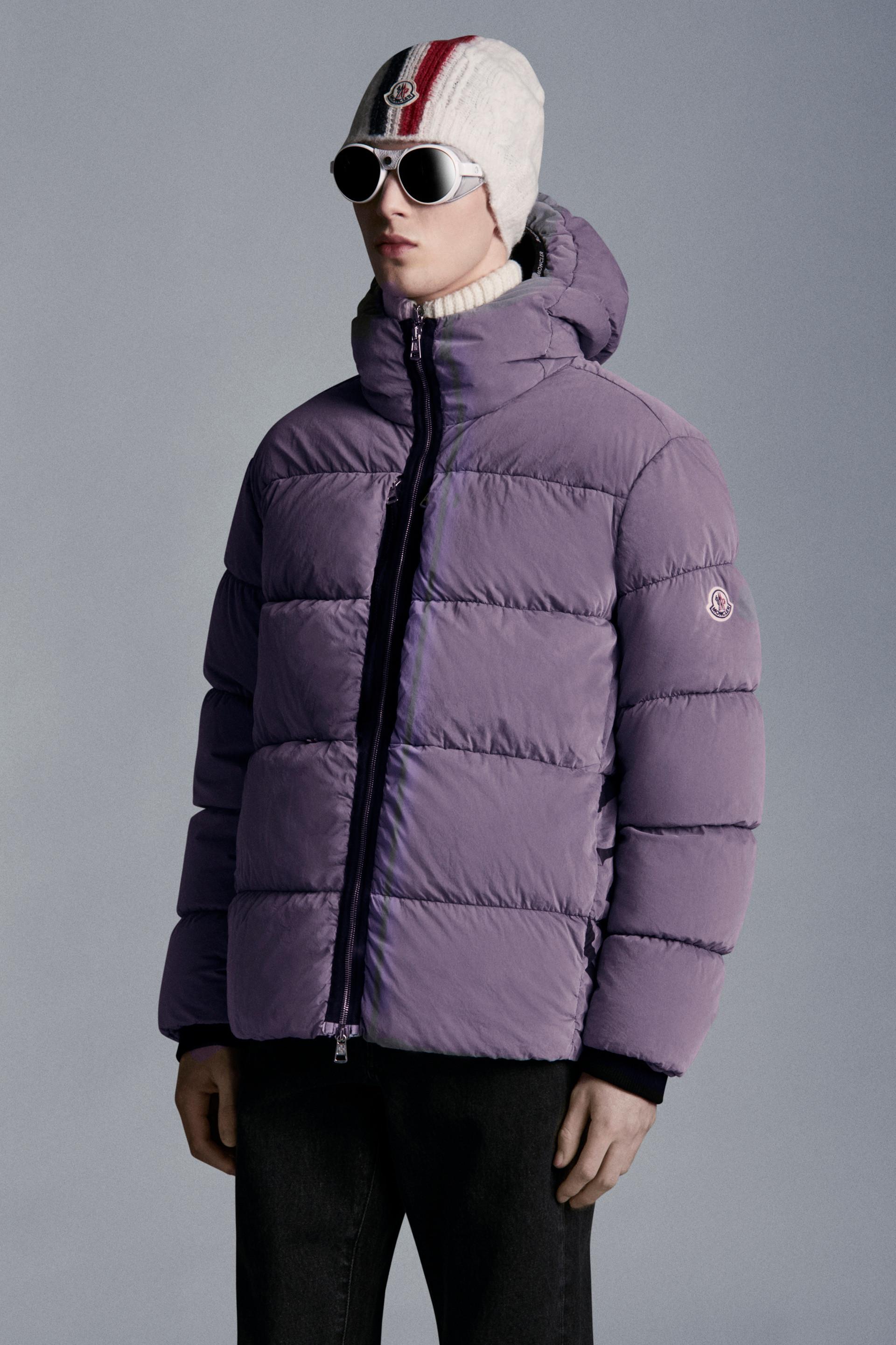 mens purple down jacket