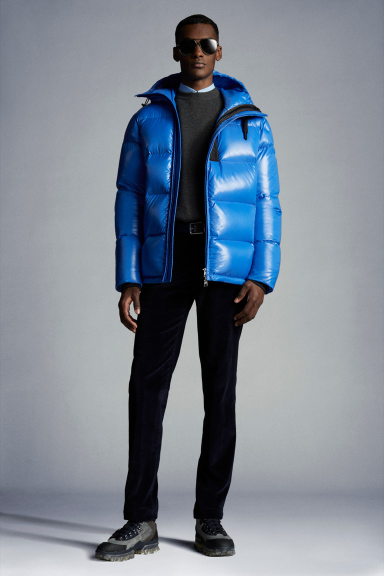 moncler bubble jacket blue