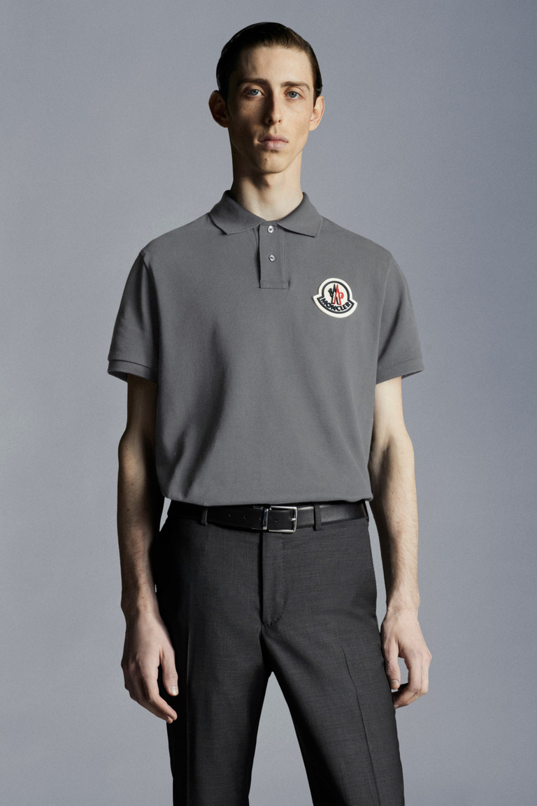 black muscle fit polo shirt