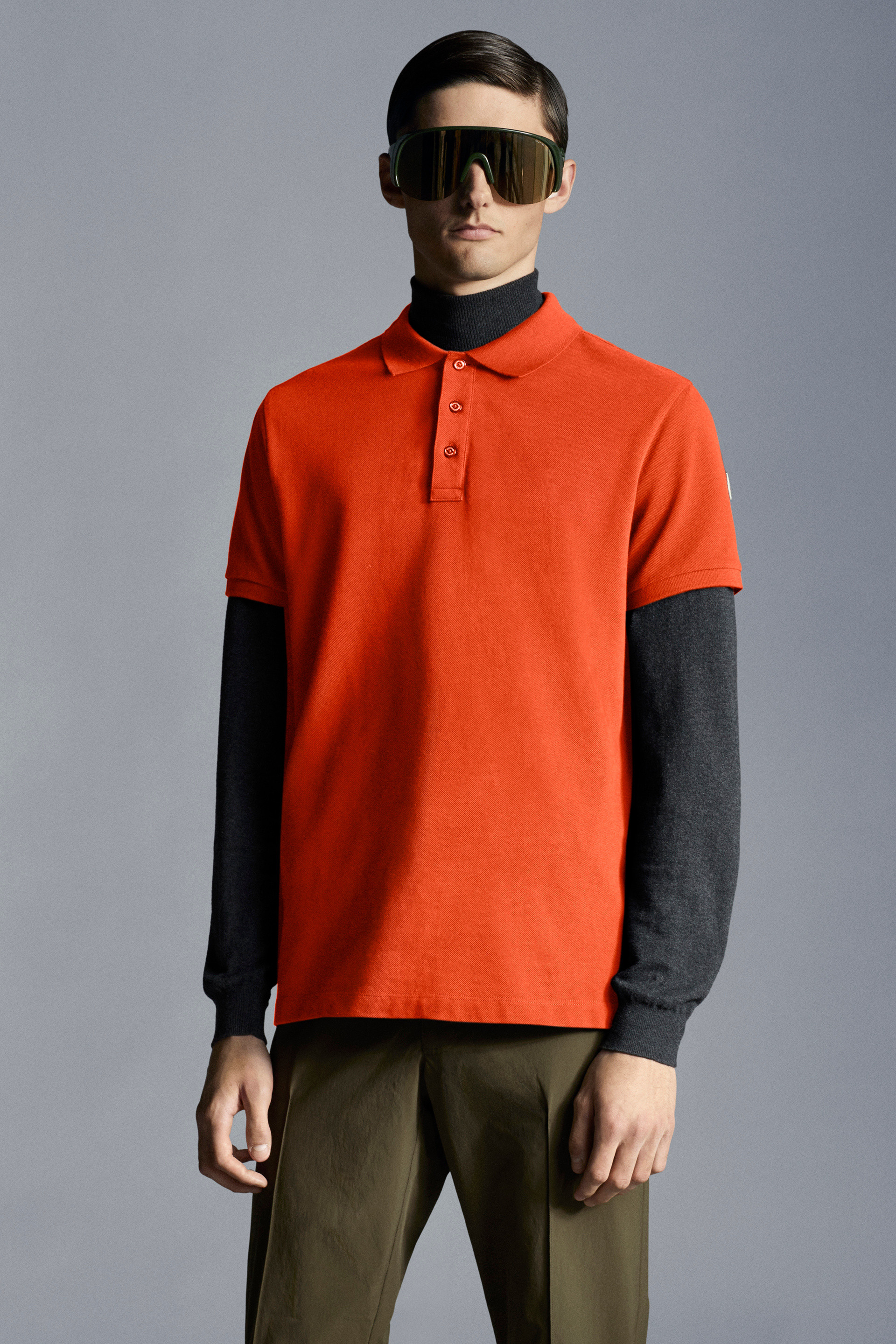 moncler orange polo