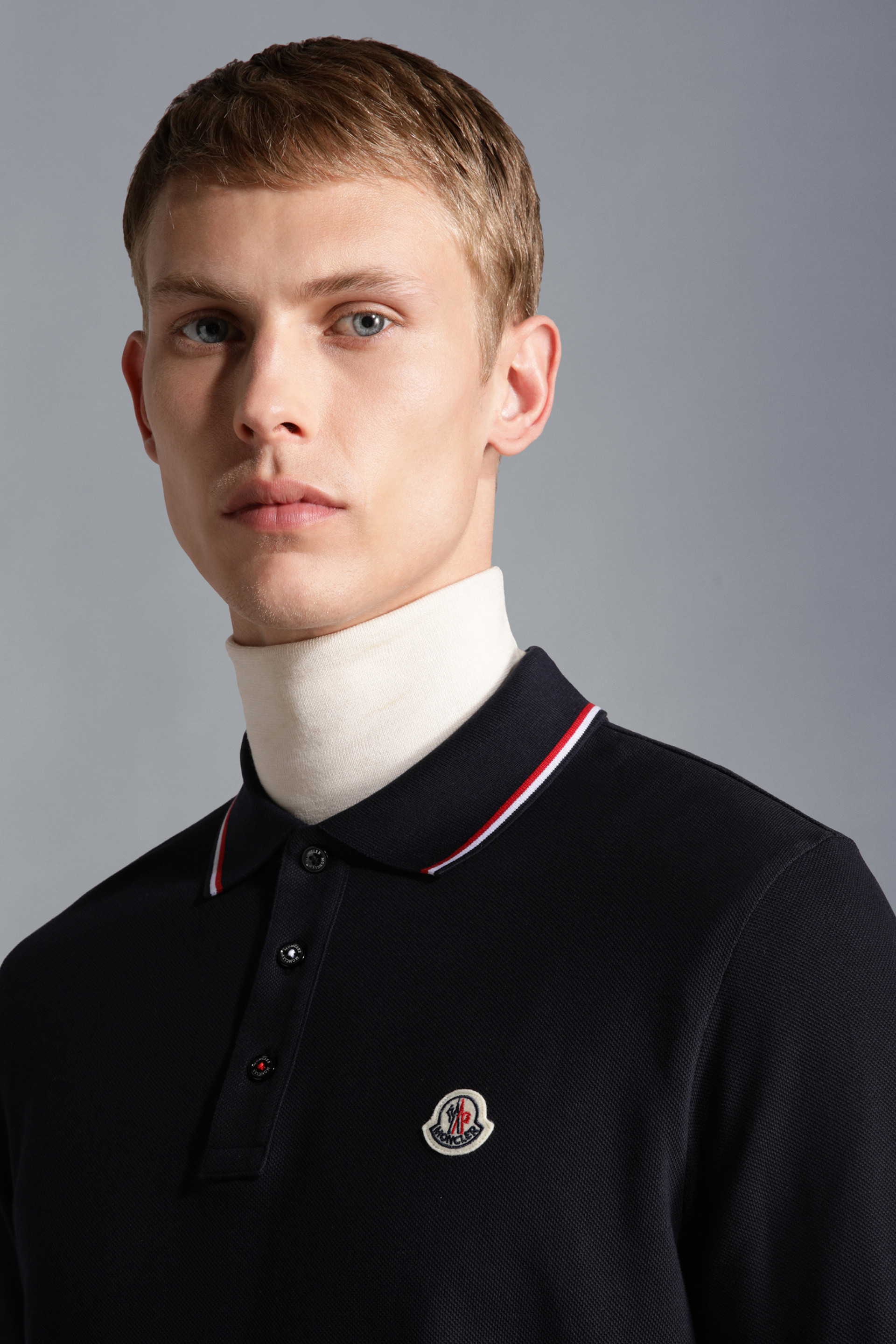blue moncler polo