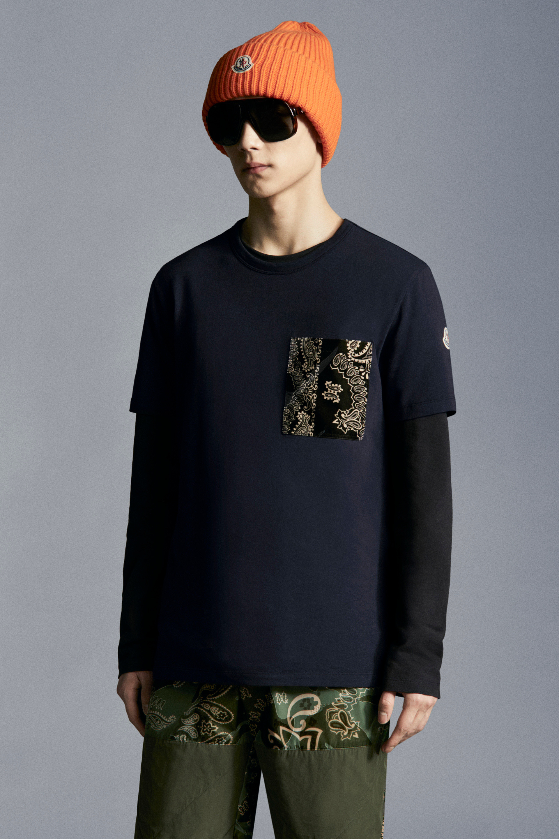 blue moncler tshirt