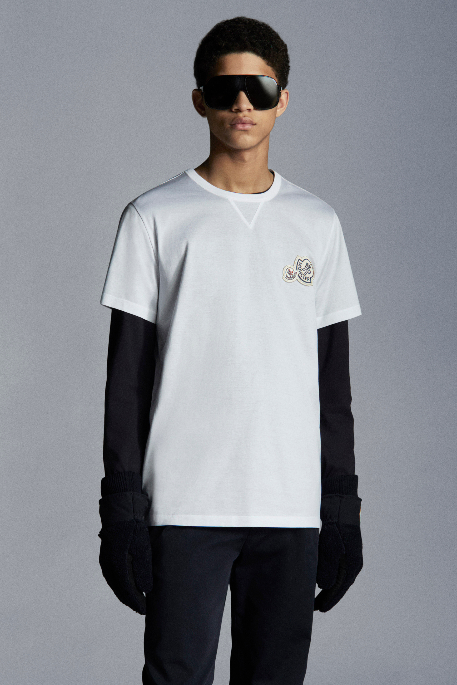 オプティカルホワイト ダブルロゴ入りtシャツ Tシャツ ポロシャツ 向けの メンズ モンクレール