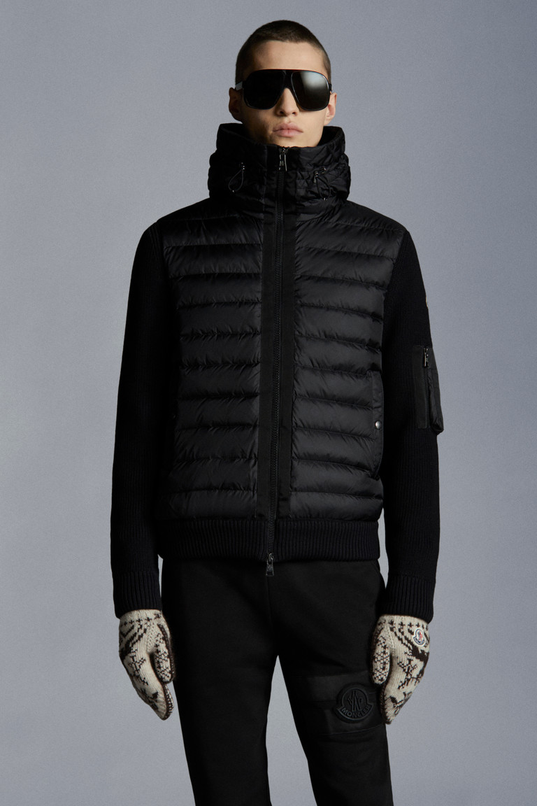 ブラック フード付カーディガン セーター カーディガン 向けの メンズ モンクレール