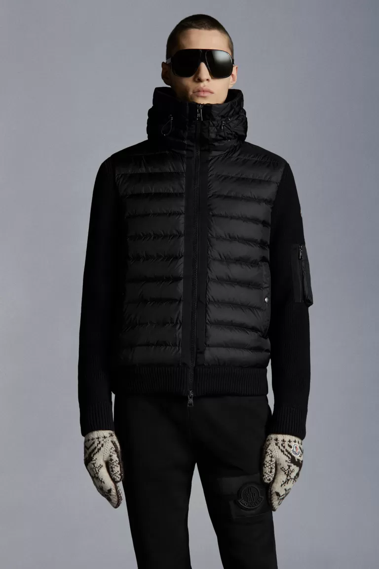 ブラック フード付カーディガン セーター カーディガン 向けの メンズ モンクレール ブラック フード付カーディガン セーター カーディガン 向けの メンズ モンクレール