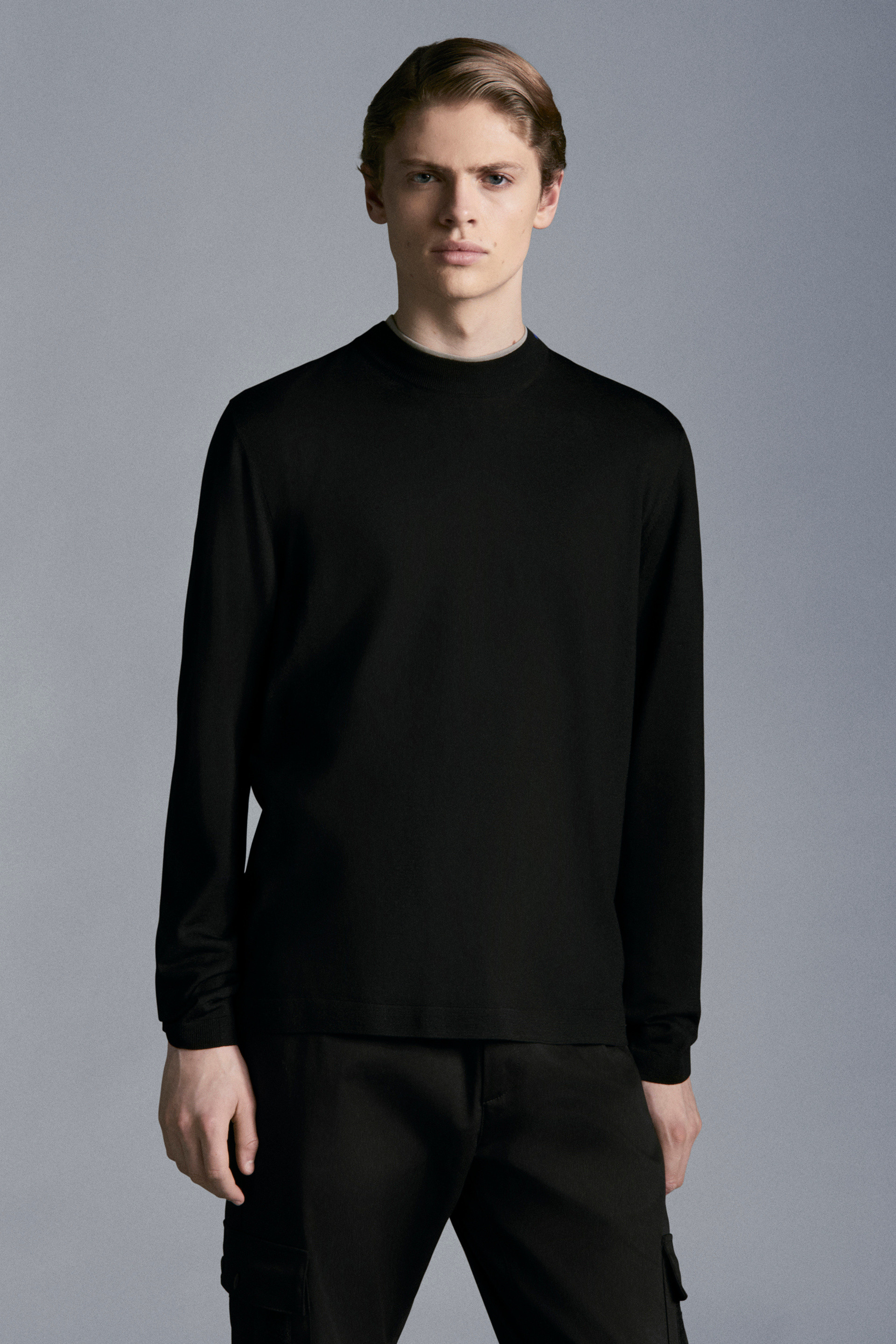 Black Extra Fine Wool Sweater - Sweaters & Cardigans for Men 