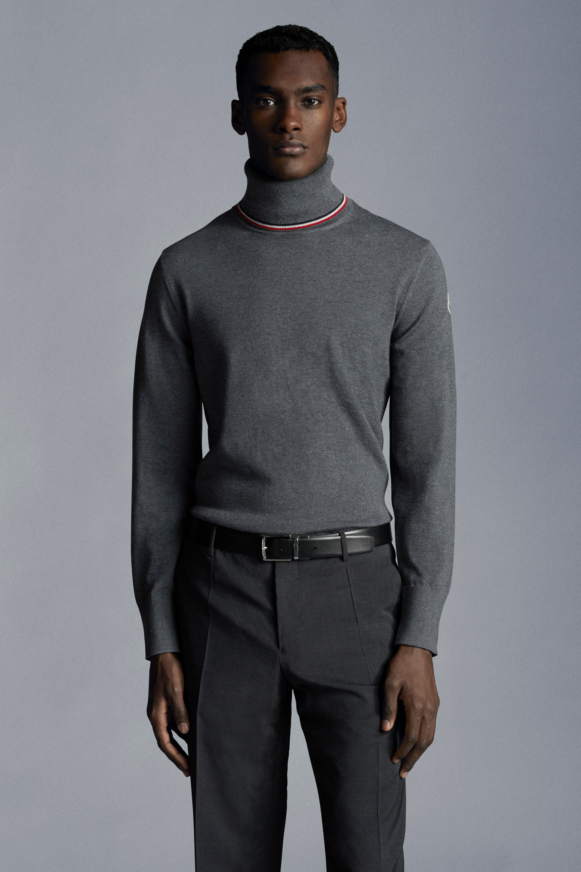 mens grey turtle neck jumper