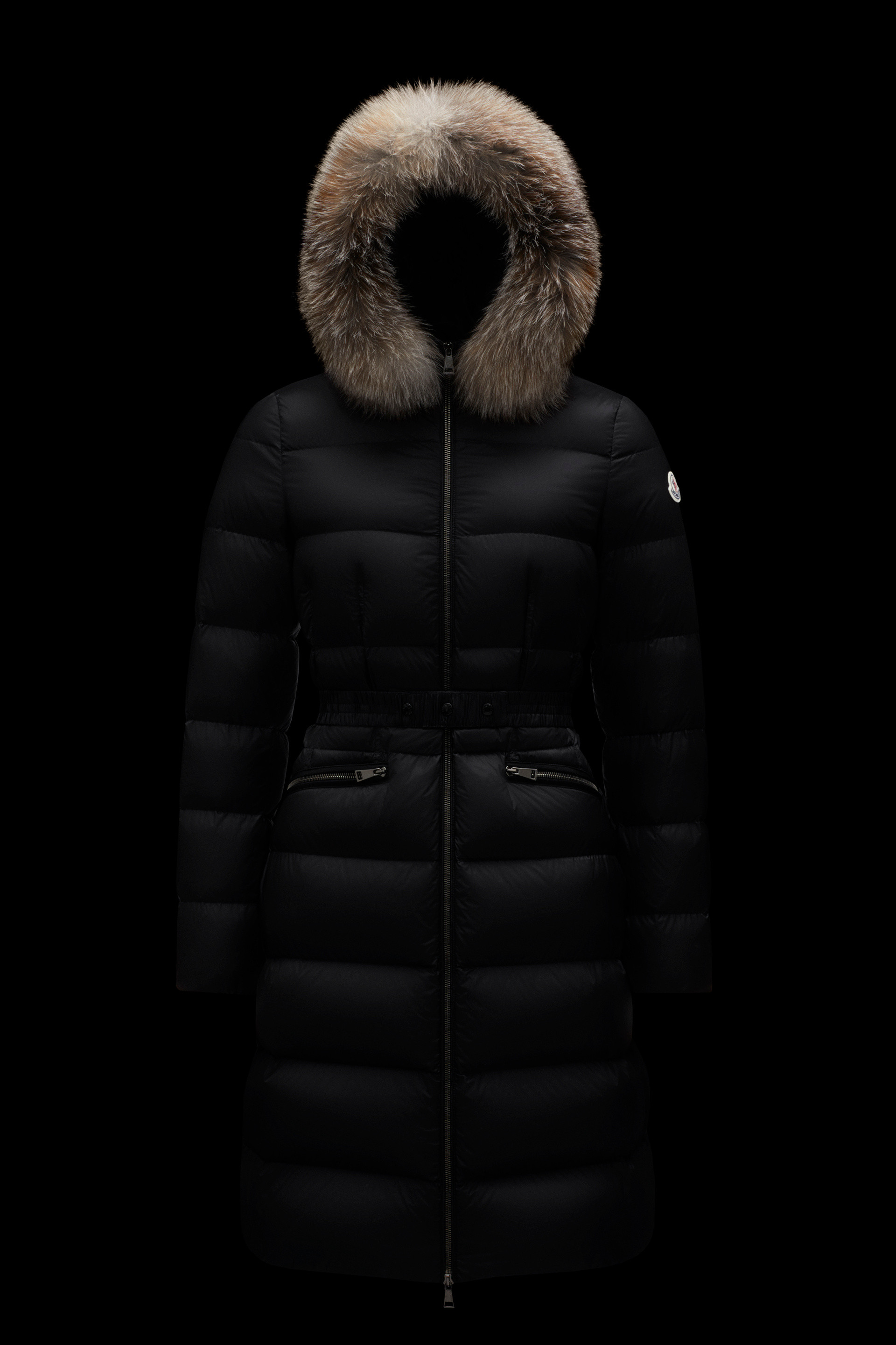 moncler womens jacket fur hood