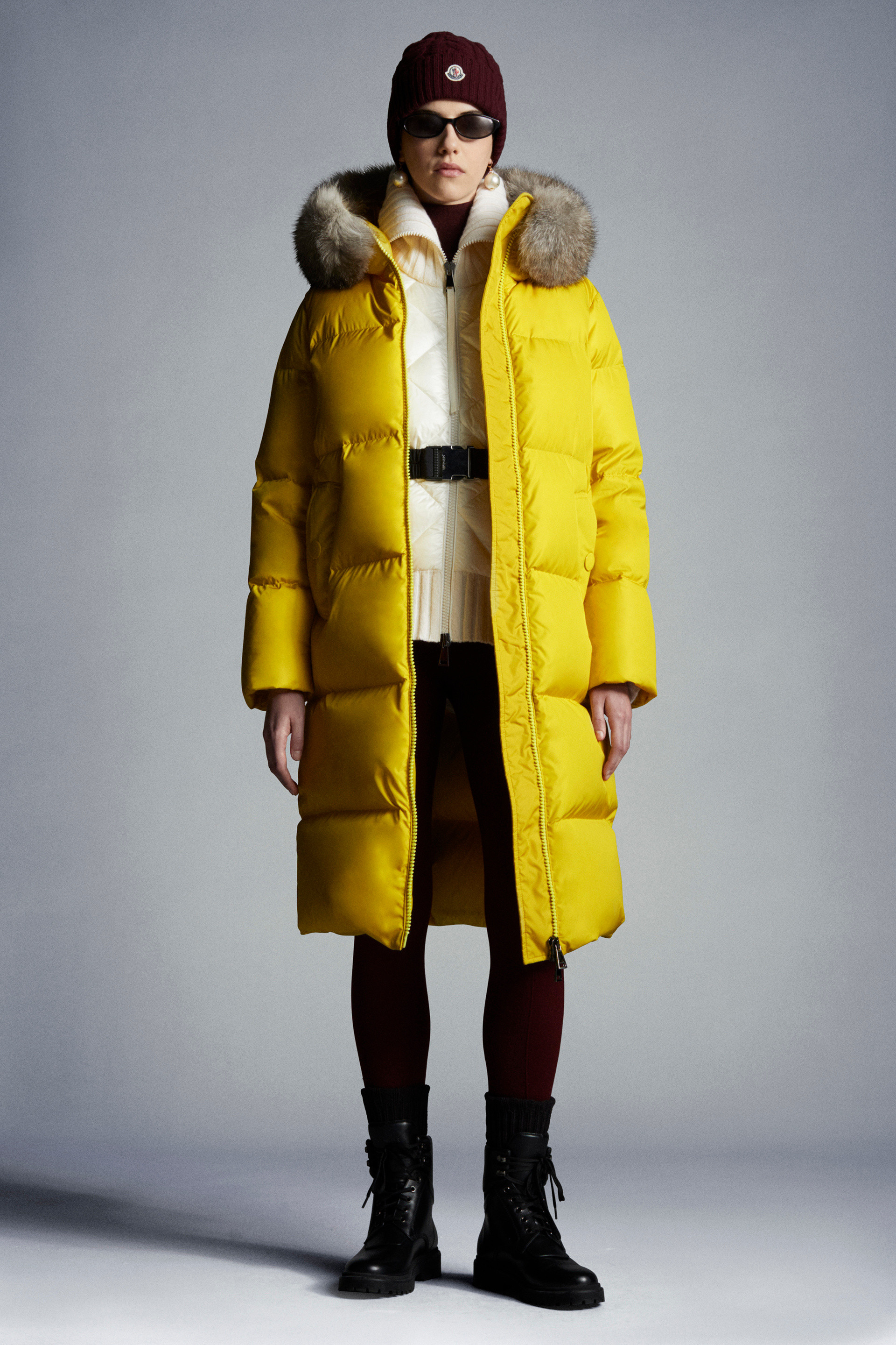 yellow moncler bubble coat