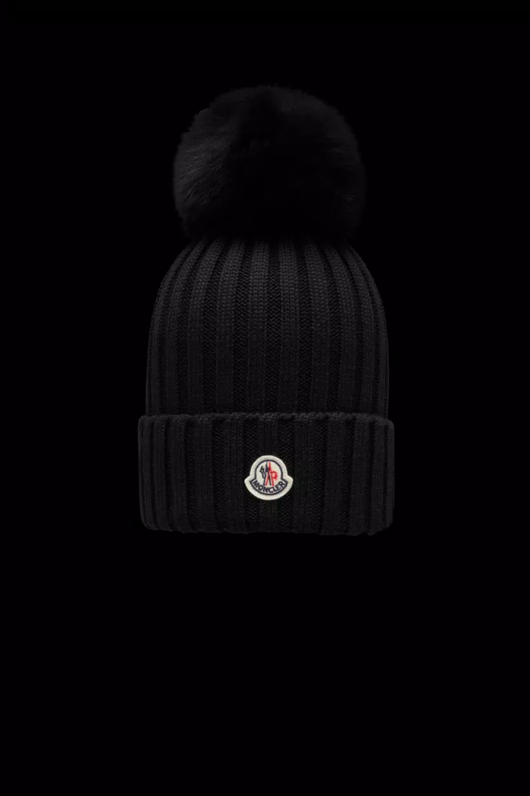 Black Beanie With Pom Pom - & Beanies for | Moncler IT