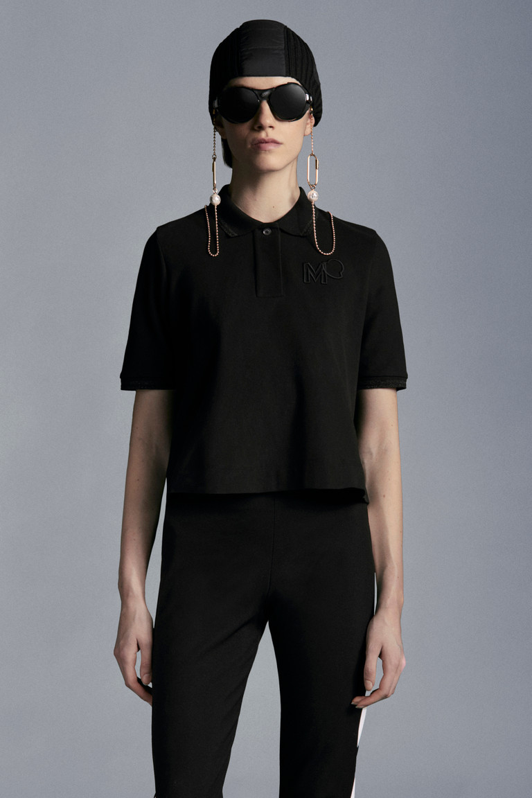 black cropped polo