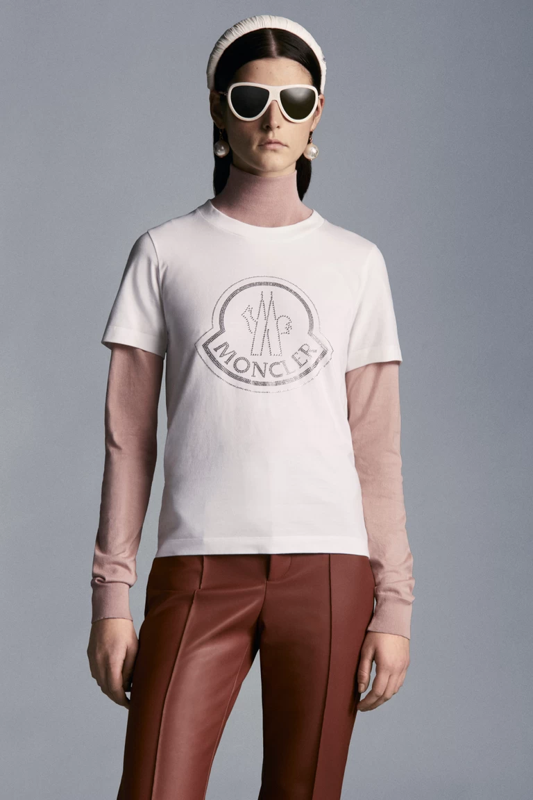 Off White ピュアコットンtシャツ Tops T Shirts 向けの Ready To Wear モンクレール Off White ピュアコットンtシャツ Tops T Shirts 向けの Ready To Wear モンクレール