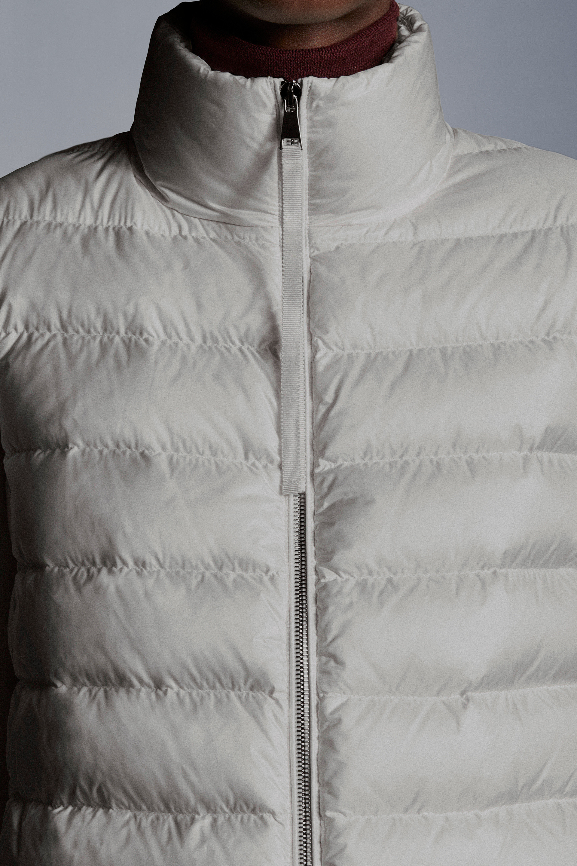 moncler cardigan with stand collar