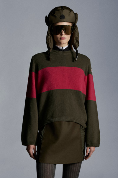 Army Green Intarsia-Knit Stripe Top - Sweaters & Cardigans for Women |  Moncler PT