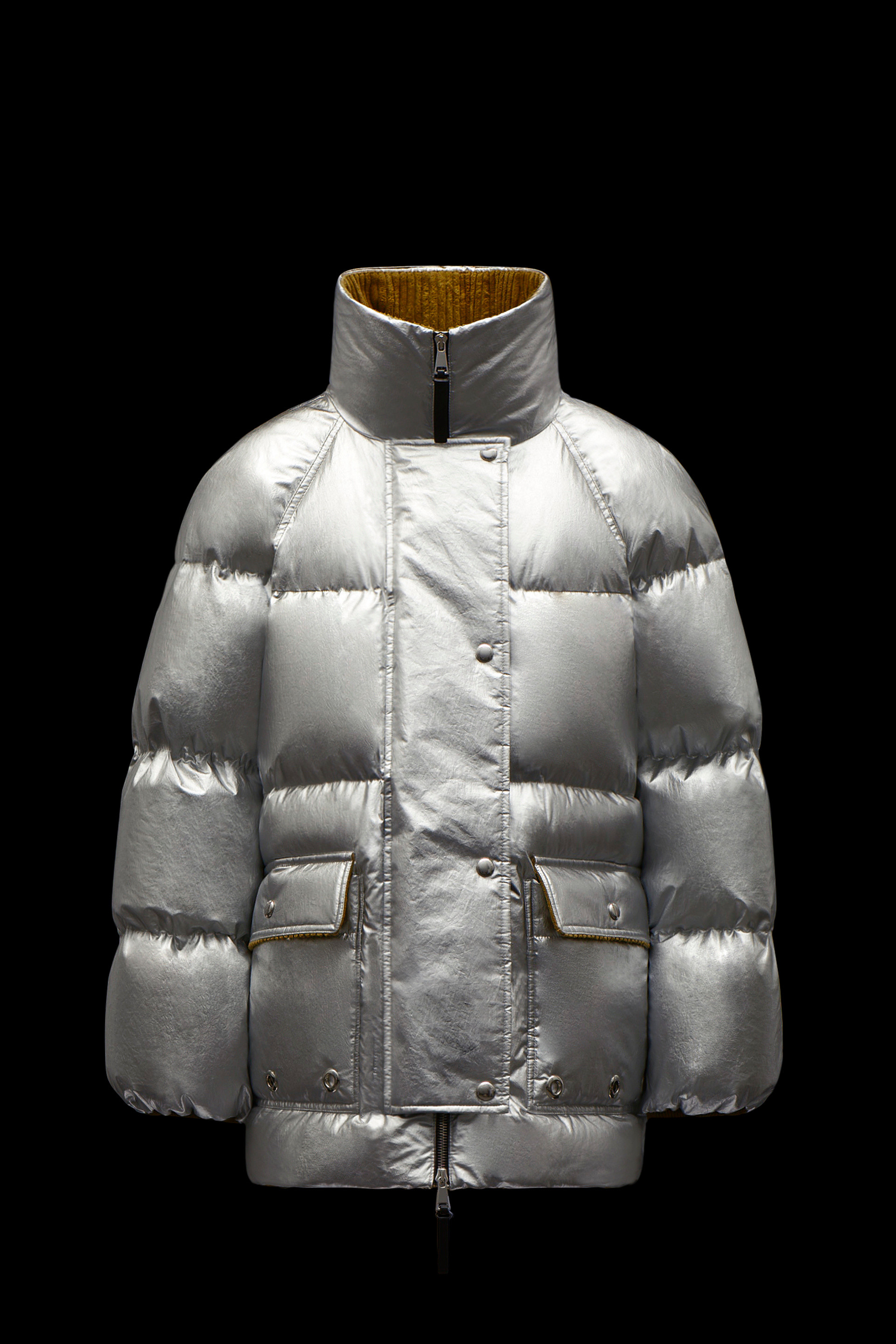 silver moncler coat