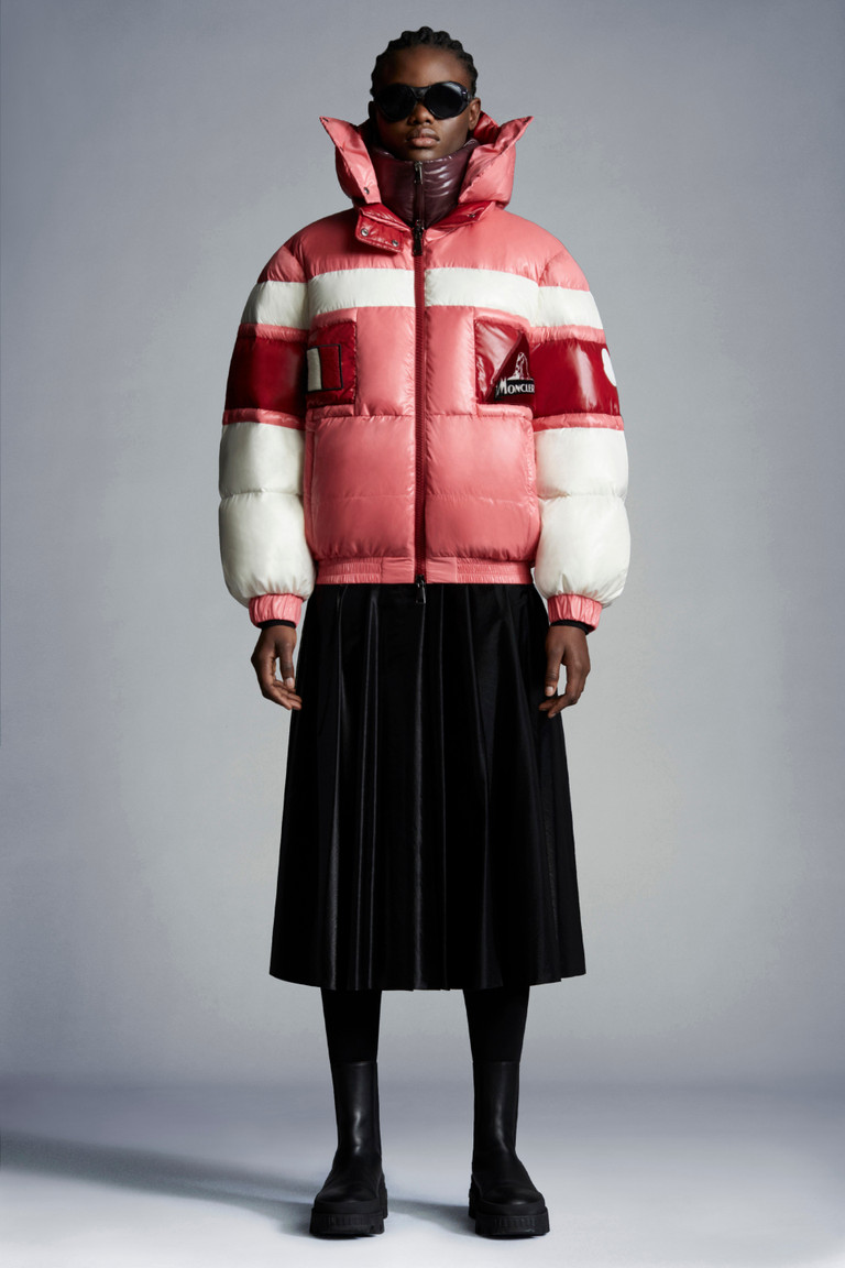 red designer puffer jacket