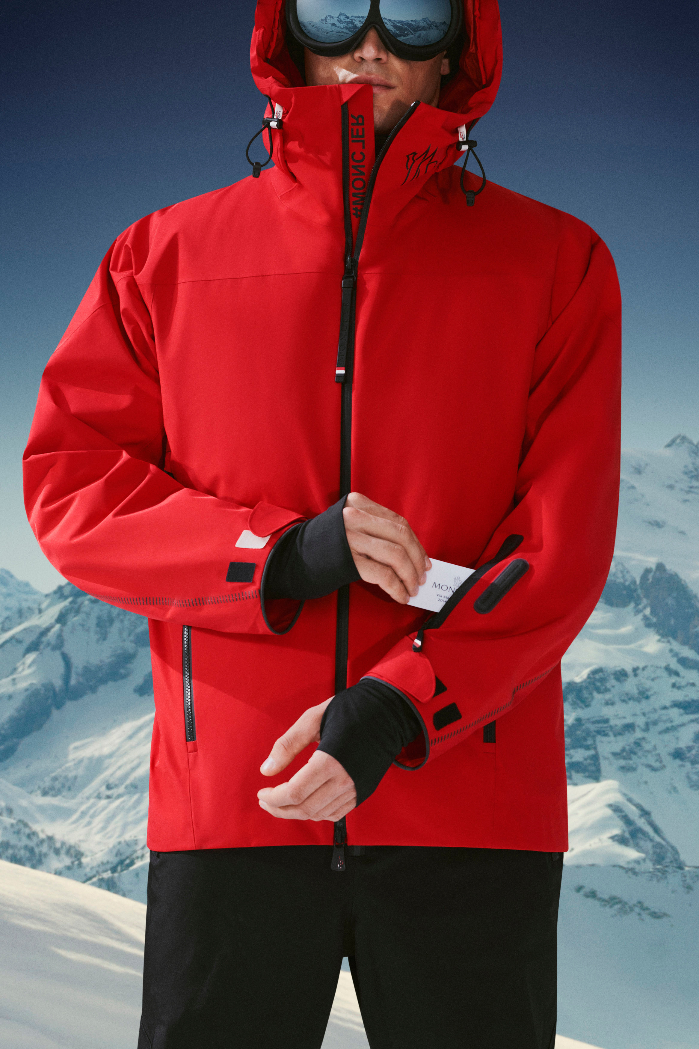 red moncler ski jacket