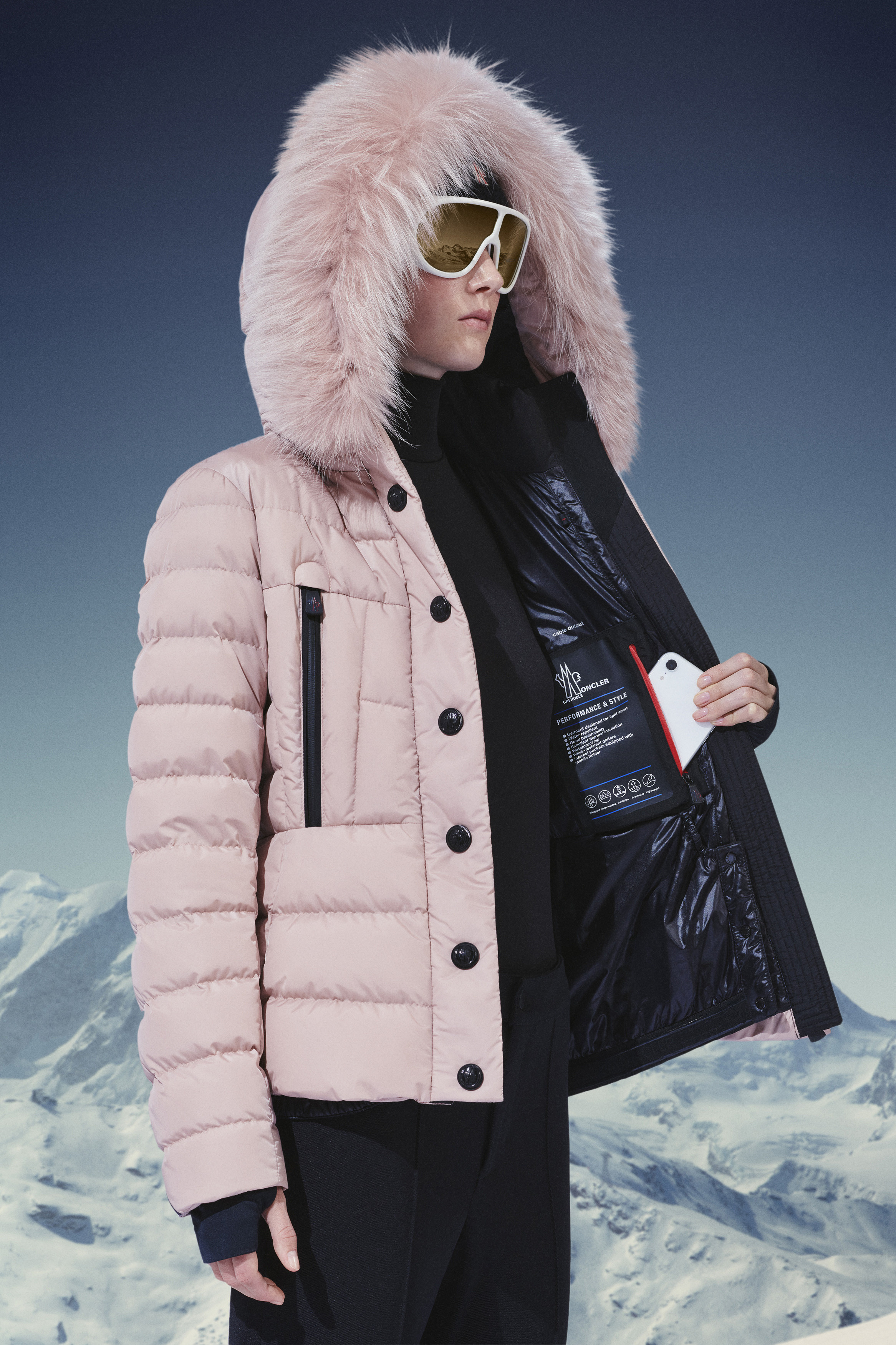 moncler pink ski jacket