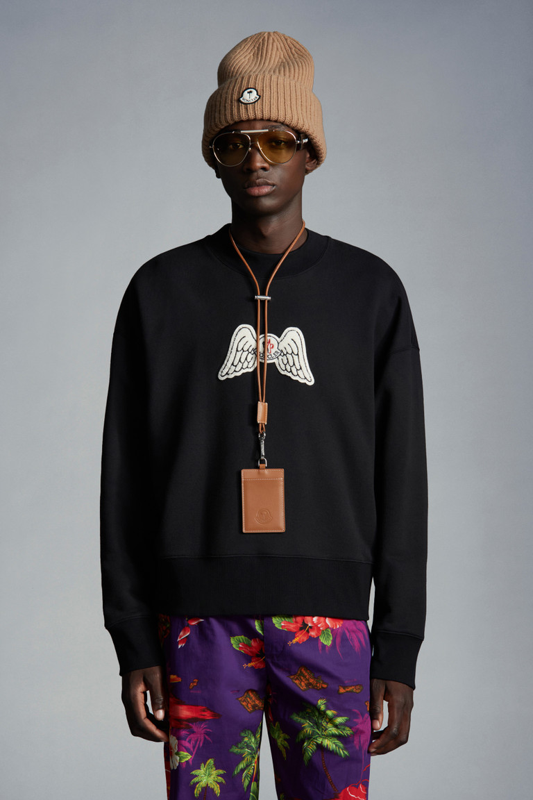 moncler logo patch sweatshirt