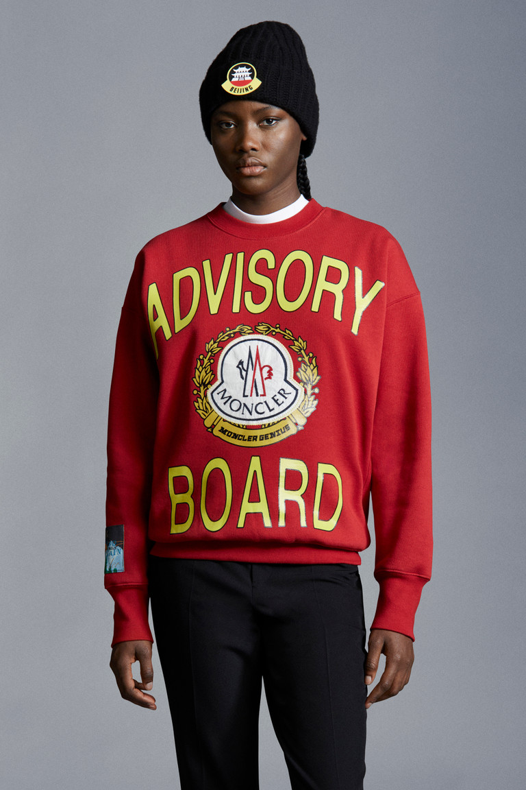 red moncler sweatshirt