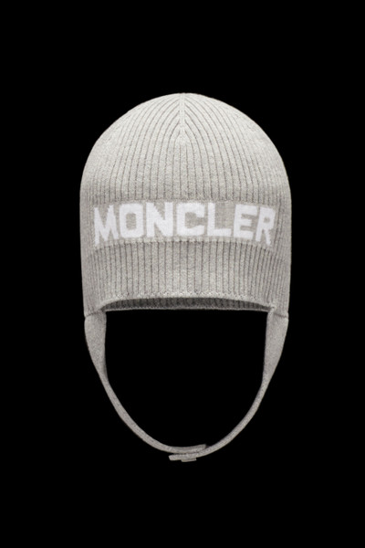 Melange Light Gray Beanie With Ties - Accessories for Children | Moncler US