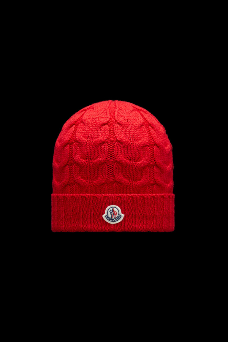 moncler red beanie