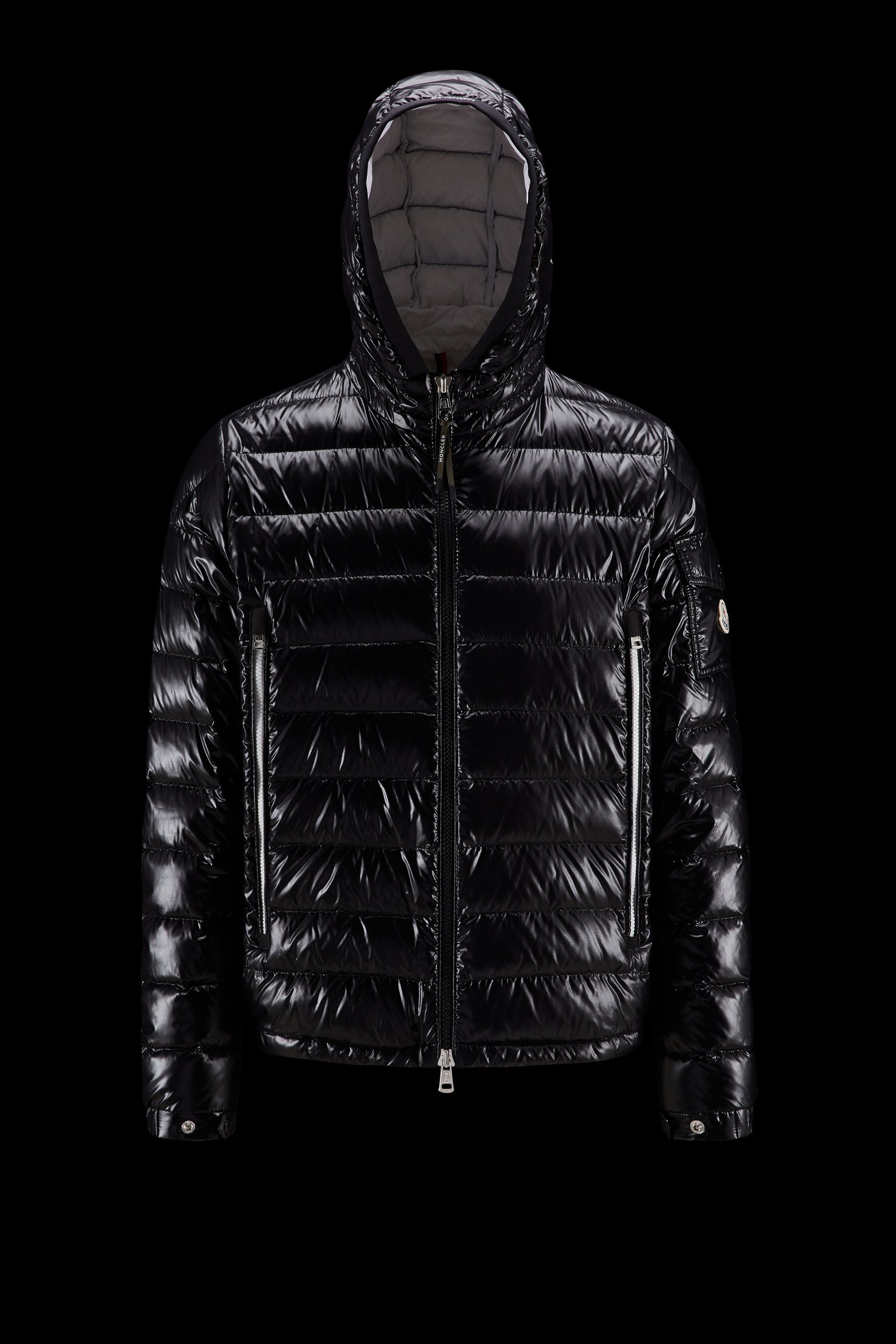 moncler jacket shiny black mens