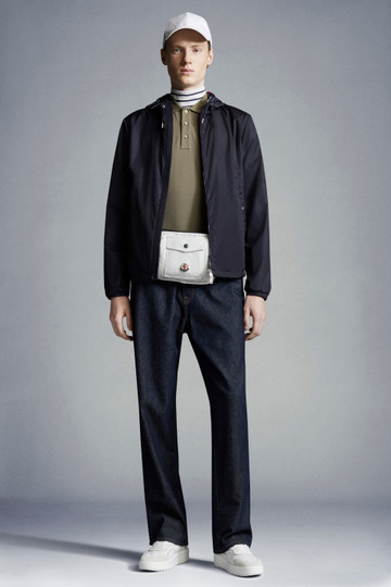 Moncler Grey Hilmi Jacket with Tricolour Trim