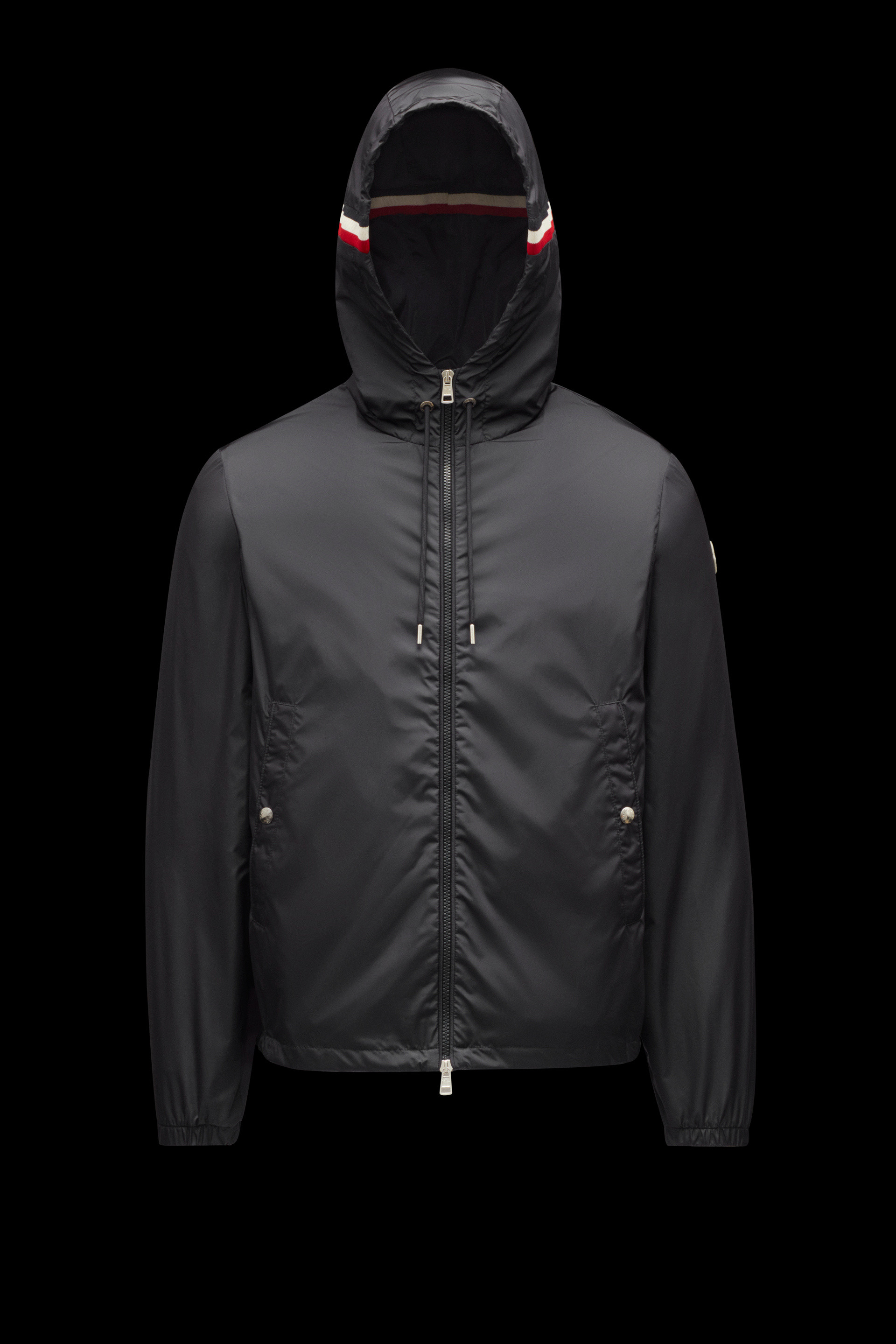 ブラック Grimpeursフード付ジャケット : ウインドブレーカーとレインコート 向けの メンズ | モンクレール