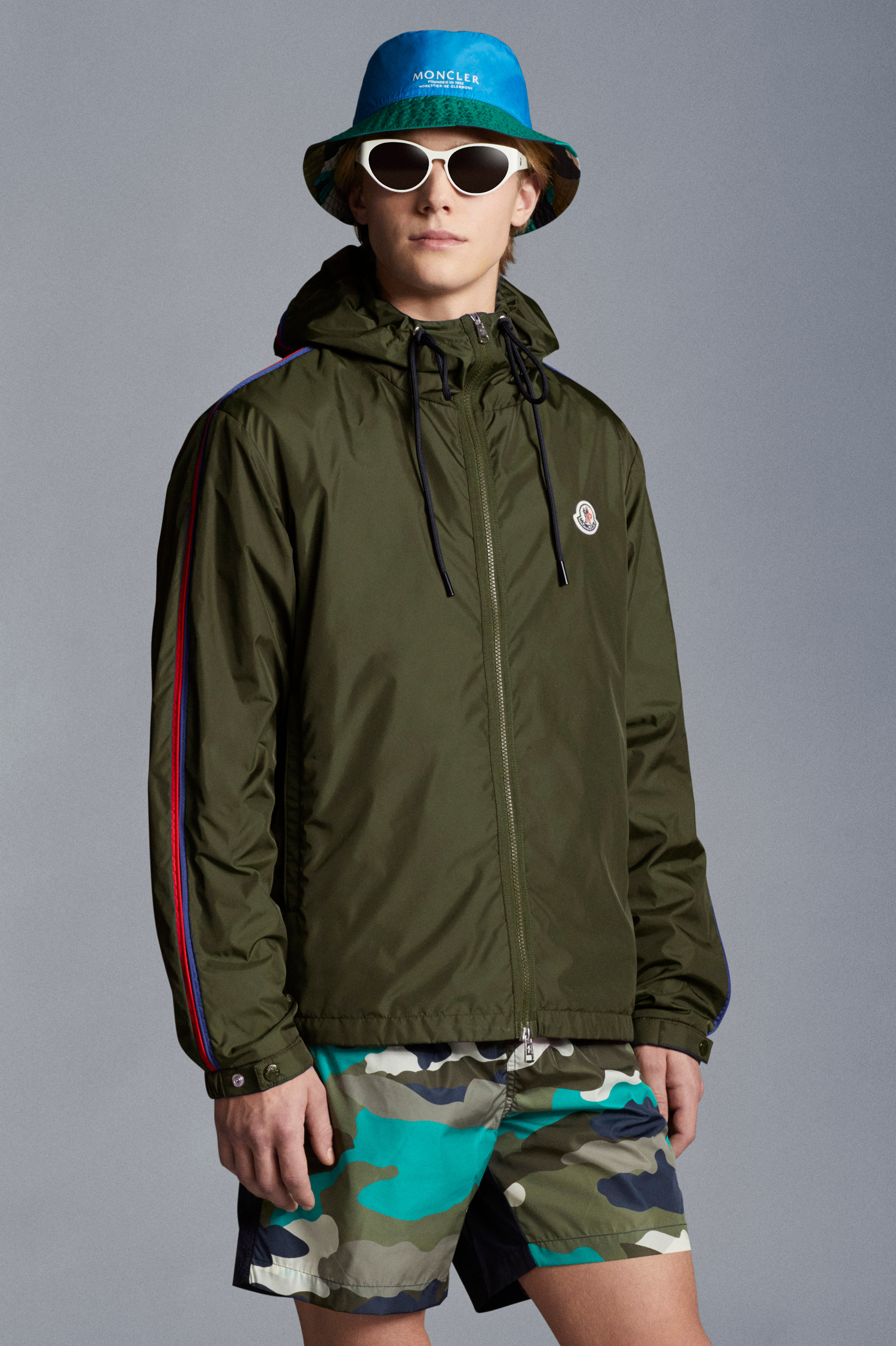 moncler shiny blue jacket