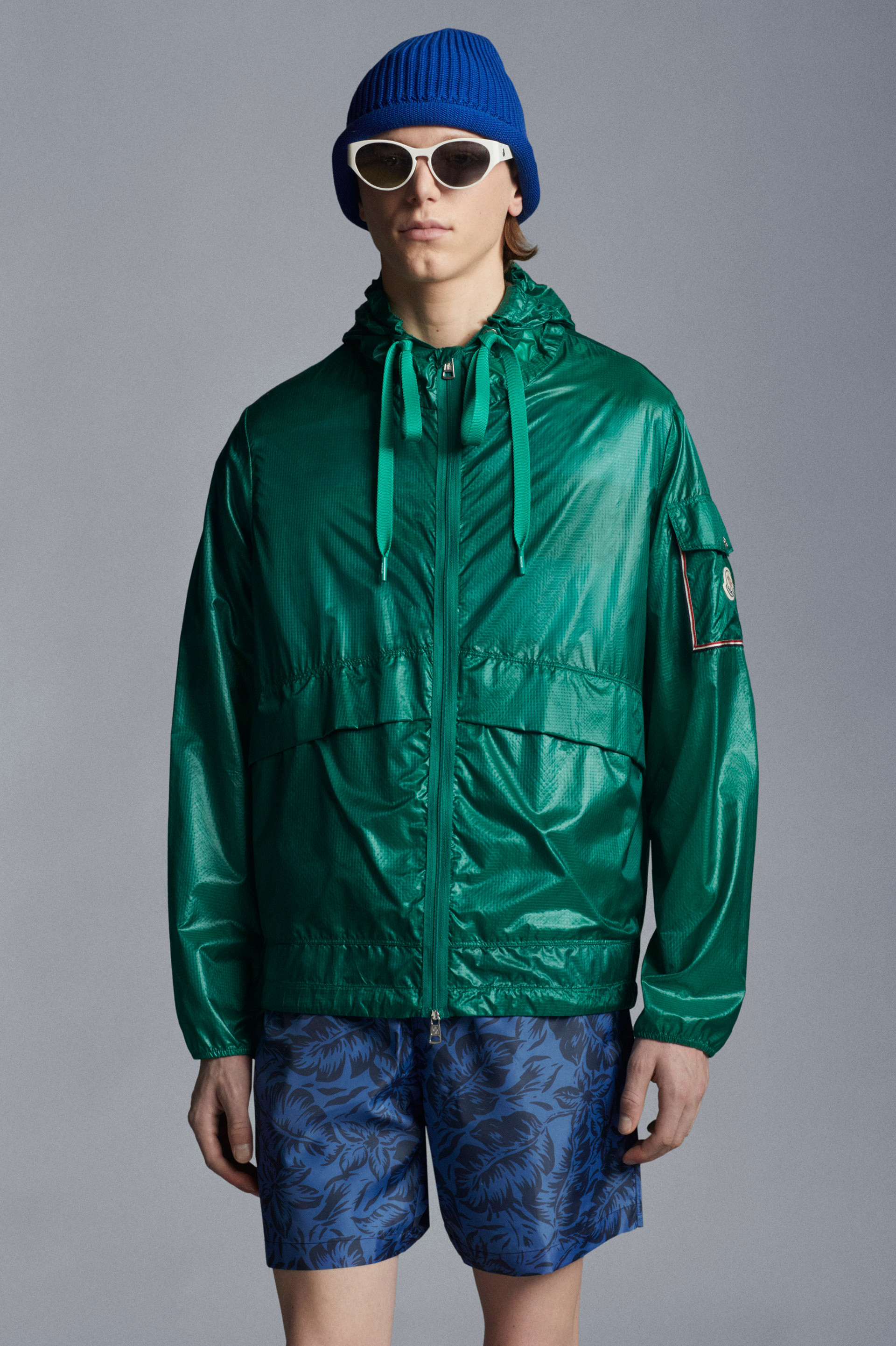 turquoise windbreaker