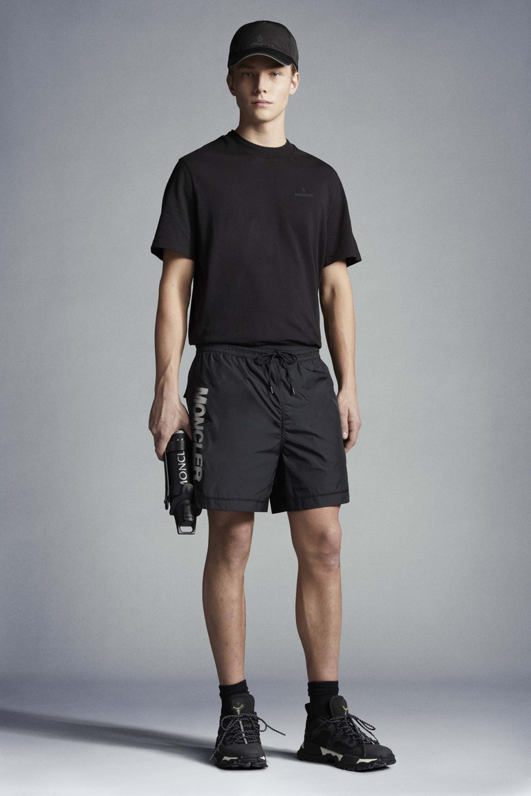 black moncler swim shorts