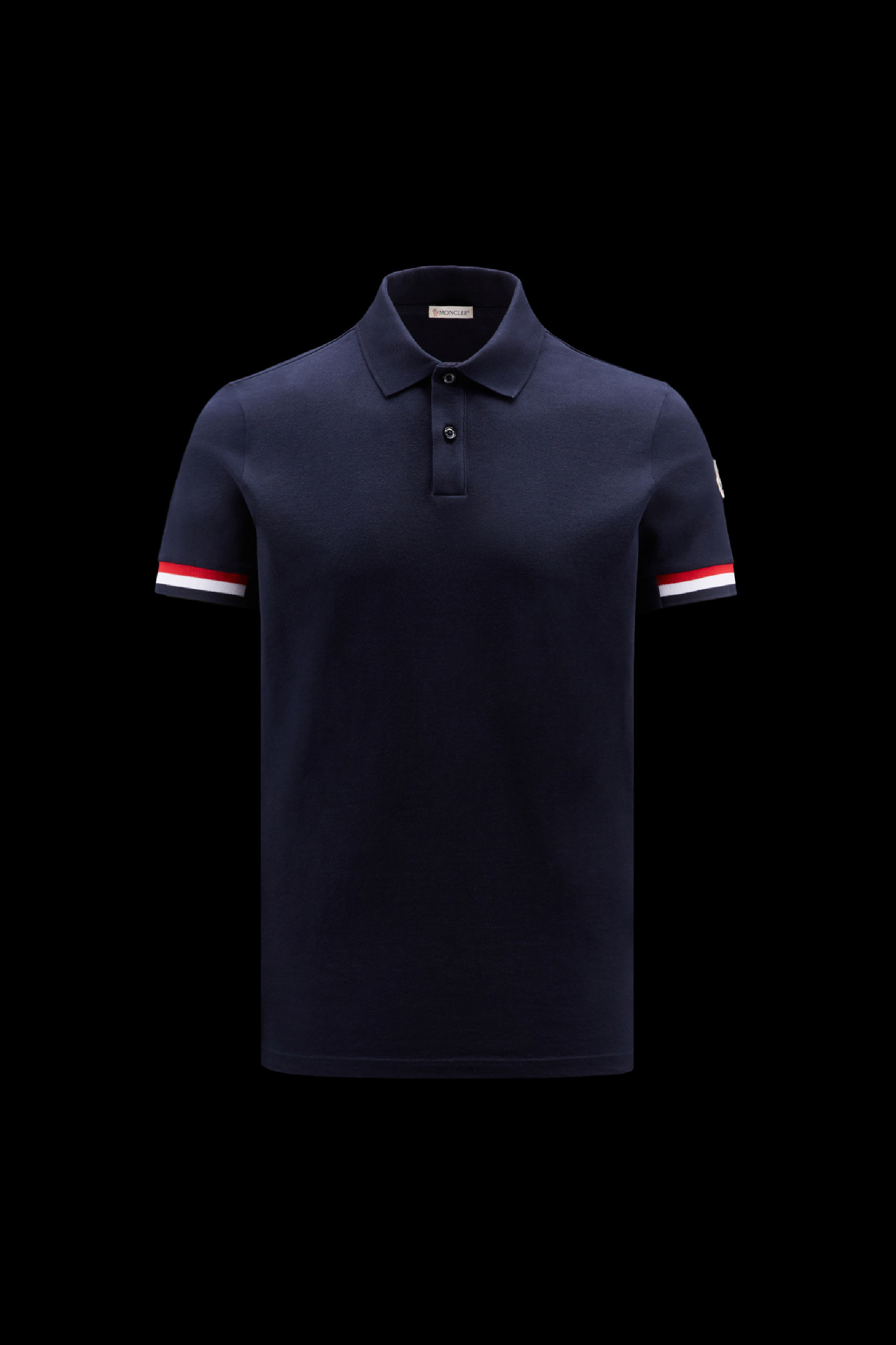 Deep Blue Tricolour Accent Polo Shirt - Polos & T-shirts for Men | Moncler  DE