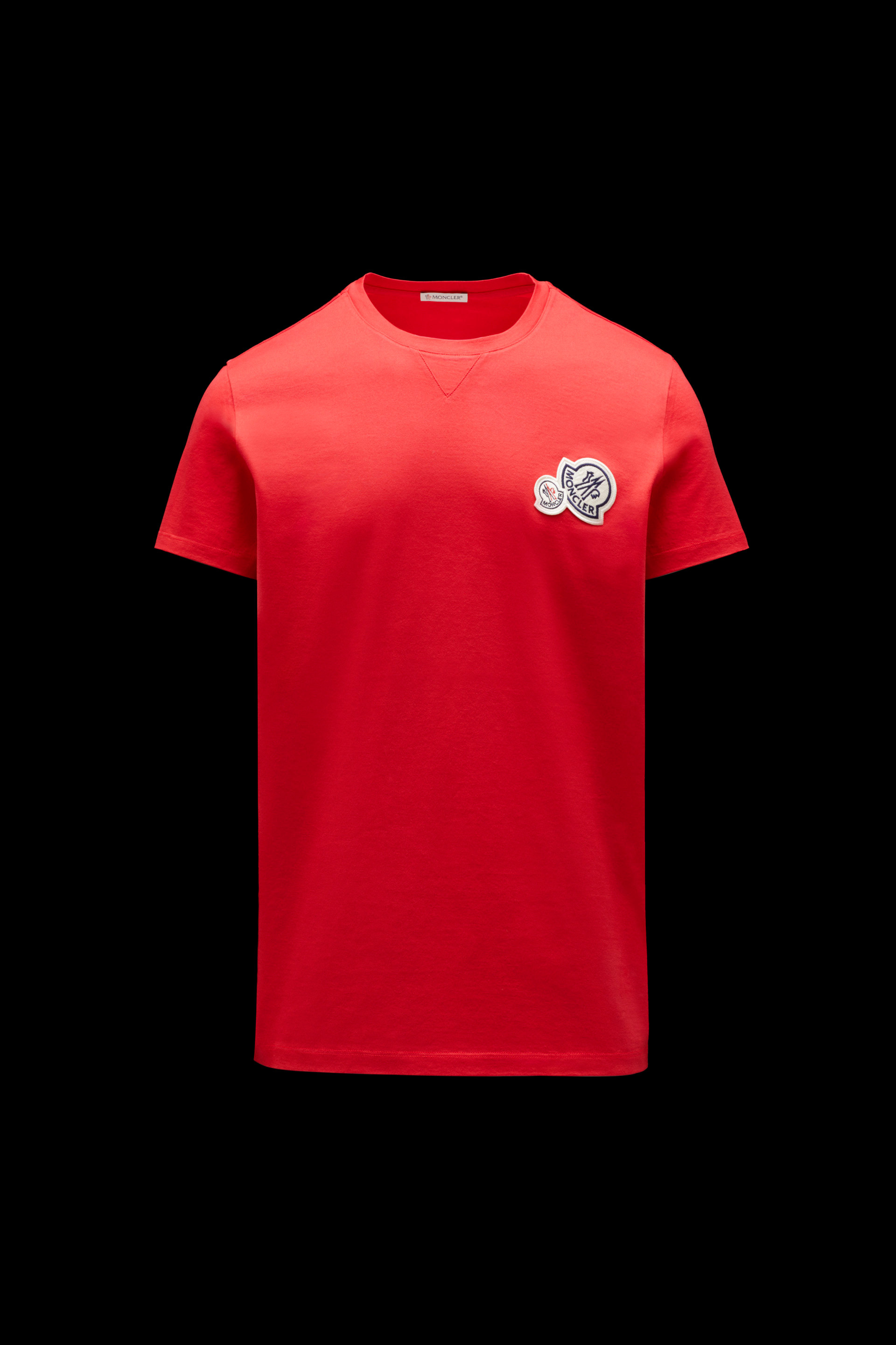 Homme Vêtements T-shirts Polos Polo en coton à patch logo Coton Moncler pour homme en coloris Rouge 