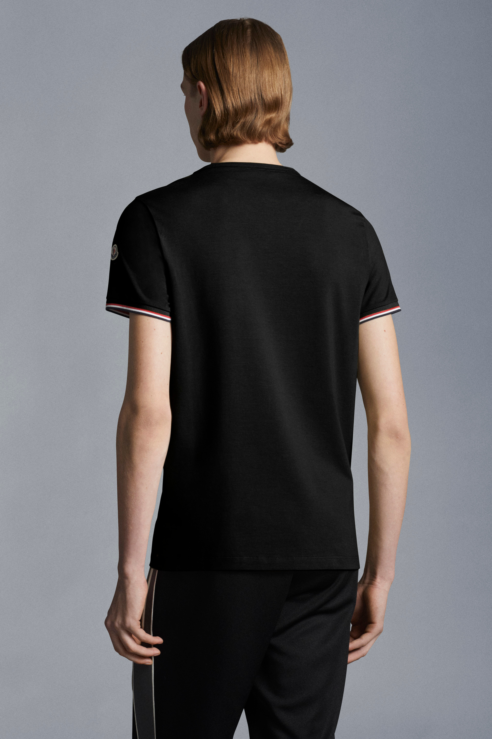 Homme Vêtements T-shirts T-shirts à manches longues T-shirt à col ras du cou Coton Moncler pour homme en coloris Noir 