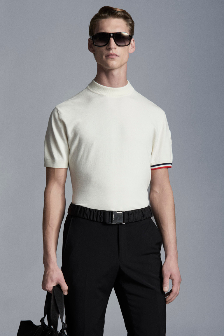 White Short Sleeve Sweater - Polos & T-shirts for Men | Moncler US