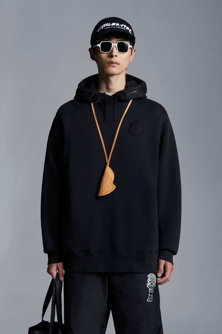 Black Logo Patch Hoodie - 2 Moncler 