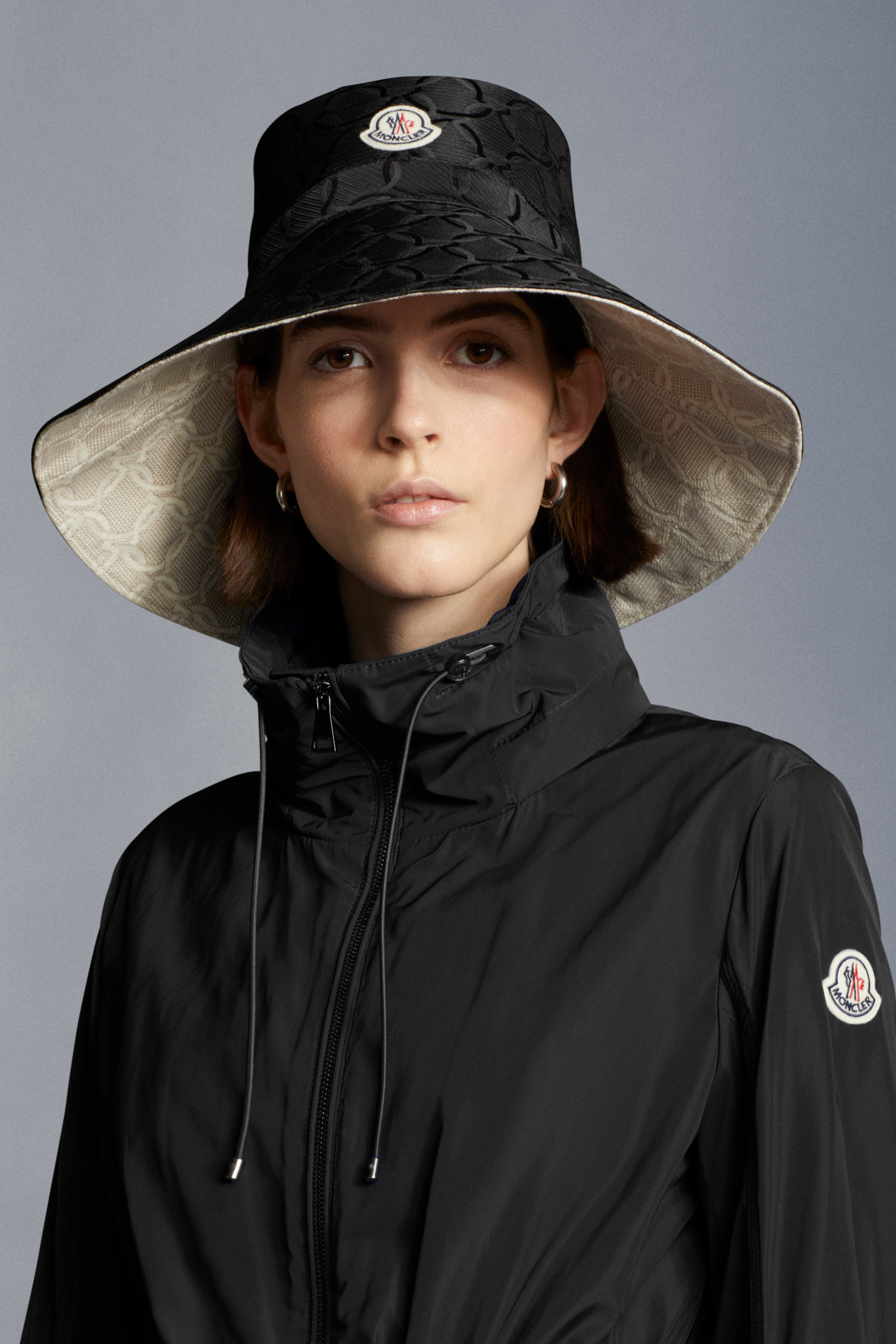 Moncler Enet Funnel-neck Jacket in Natural Womens Clothing Coats Parka coats 