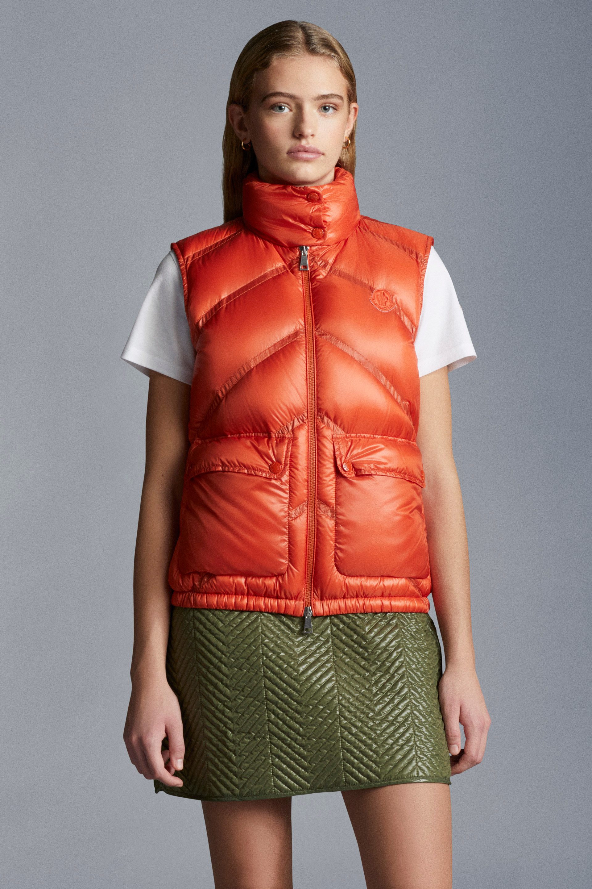 moncler red vest womens