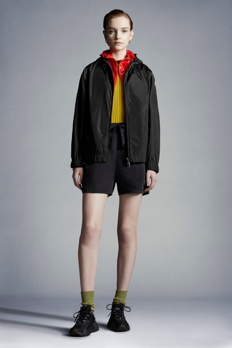 moncler black hooded jacket