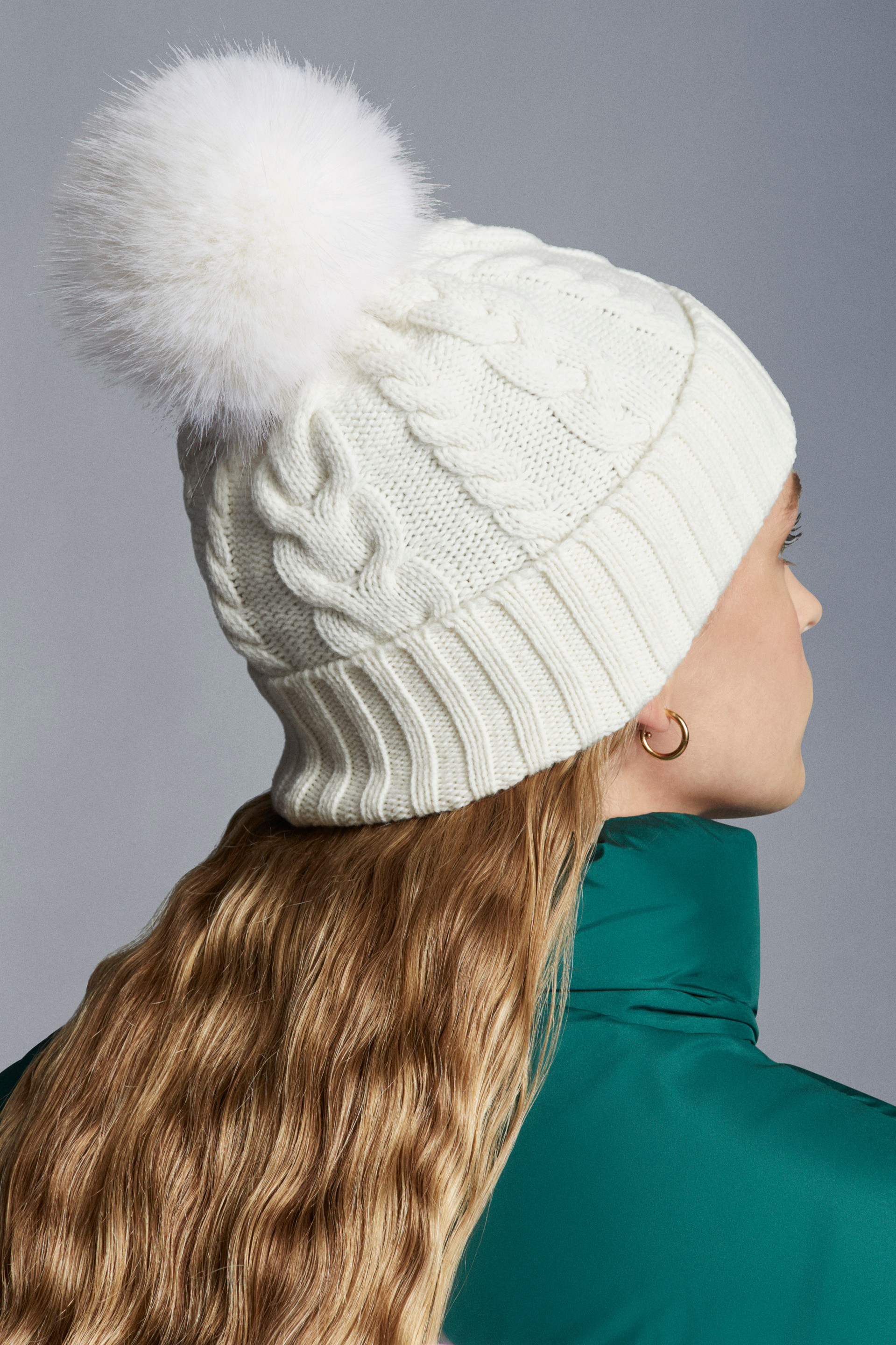 moncler hat fur pom pom