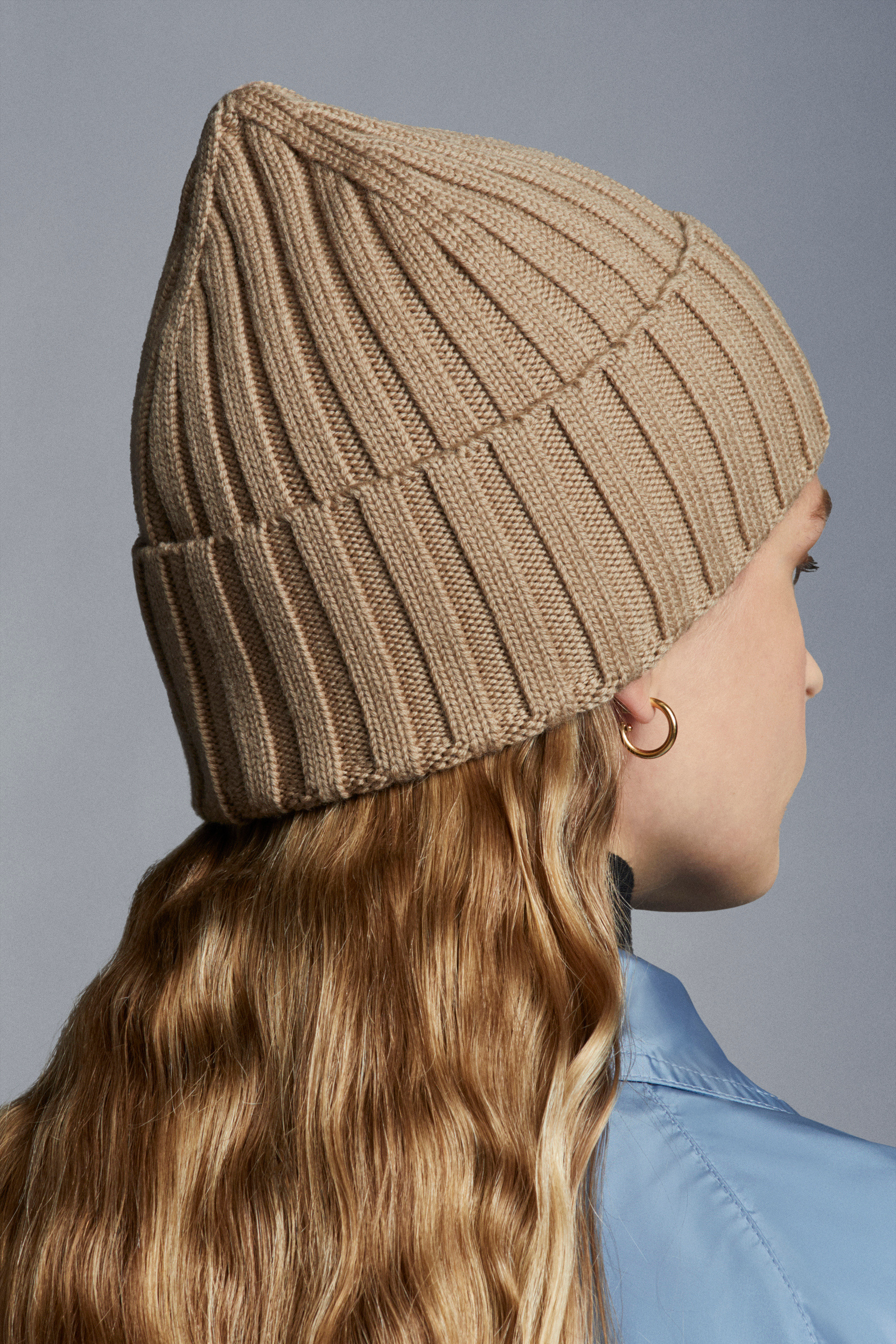 brown moncler beanie