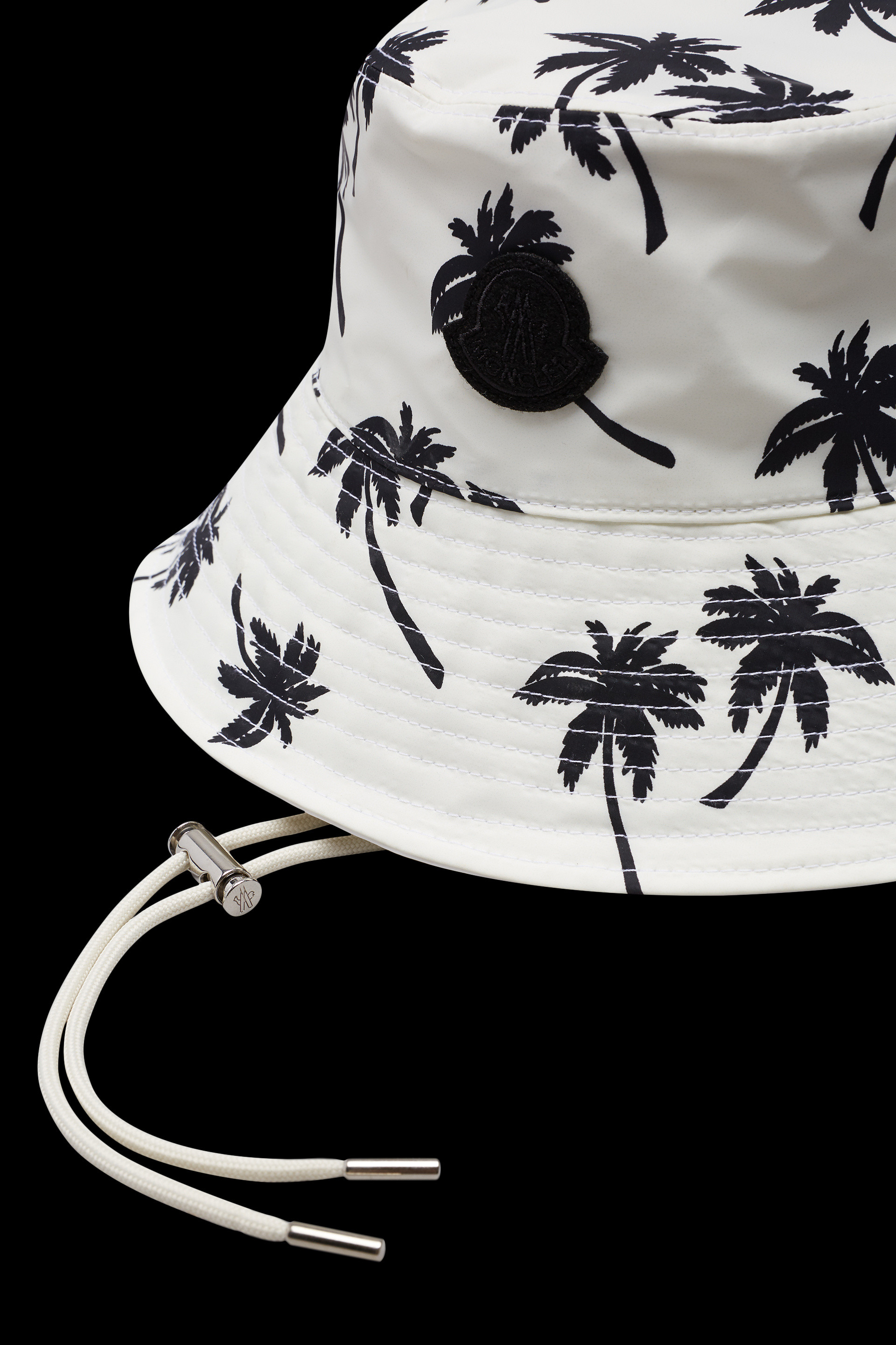 Seed Pearl Palm Print Bucket Hat - Hats 