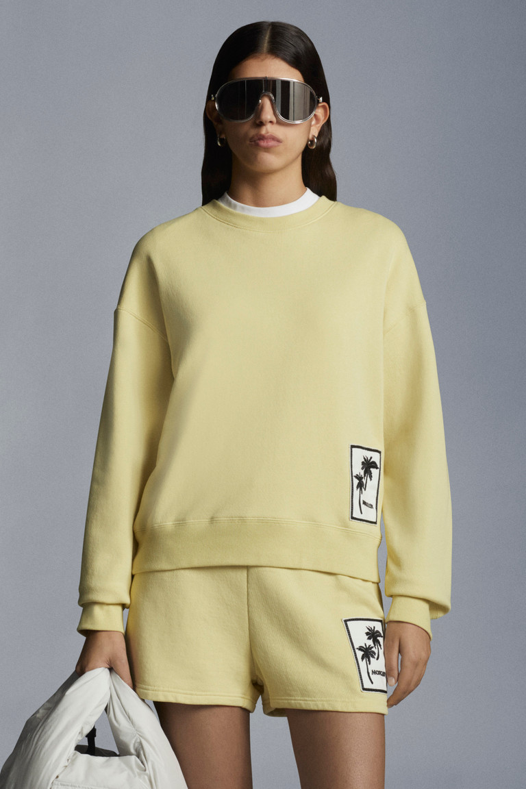 yellow embroidered sweatshirt
