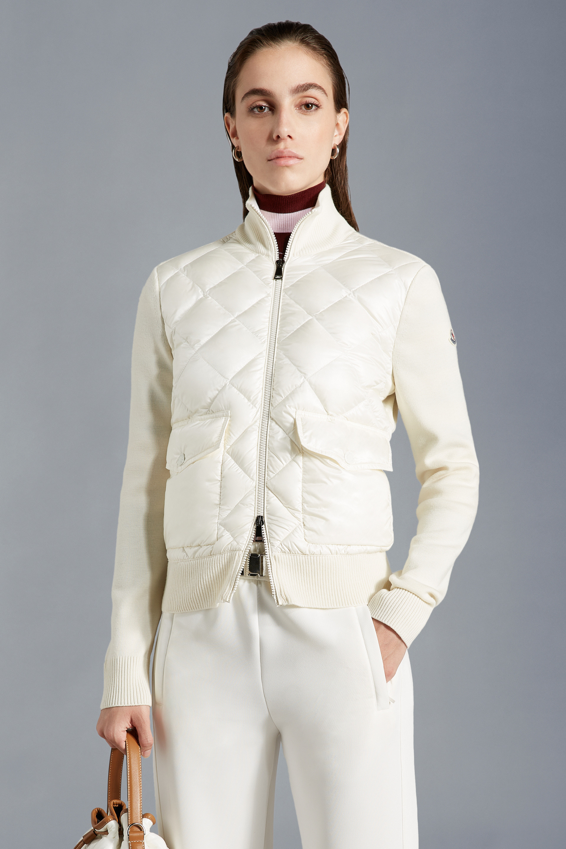 moncler white cardigan