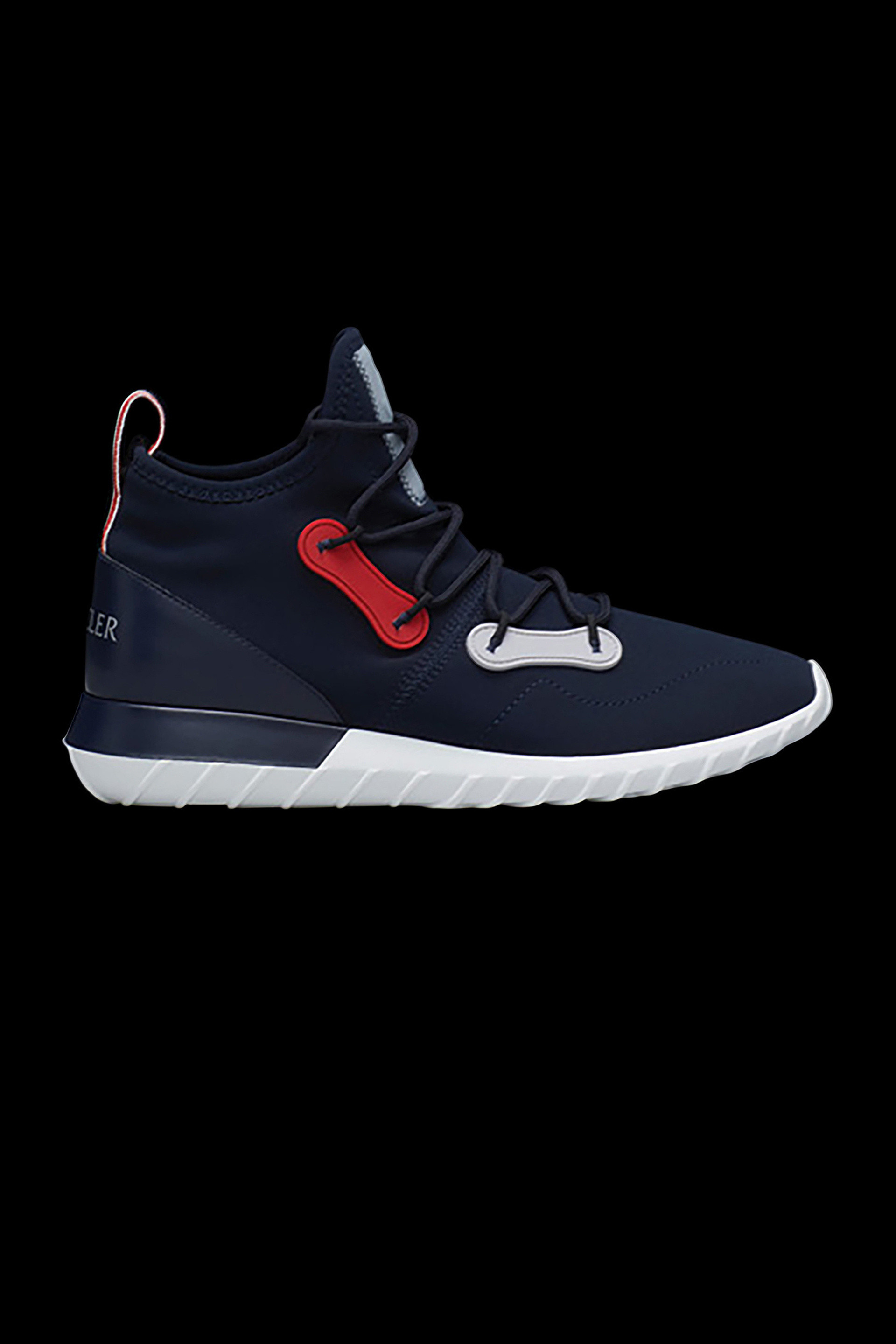 Blue Moncler Neoprene Emilien Sneakers in Navy Mens Shoes Trainers Low-top trainers for Men 
